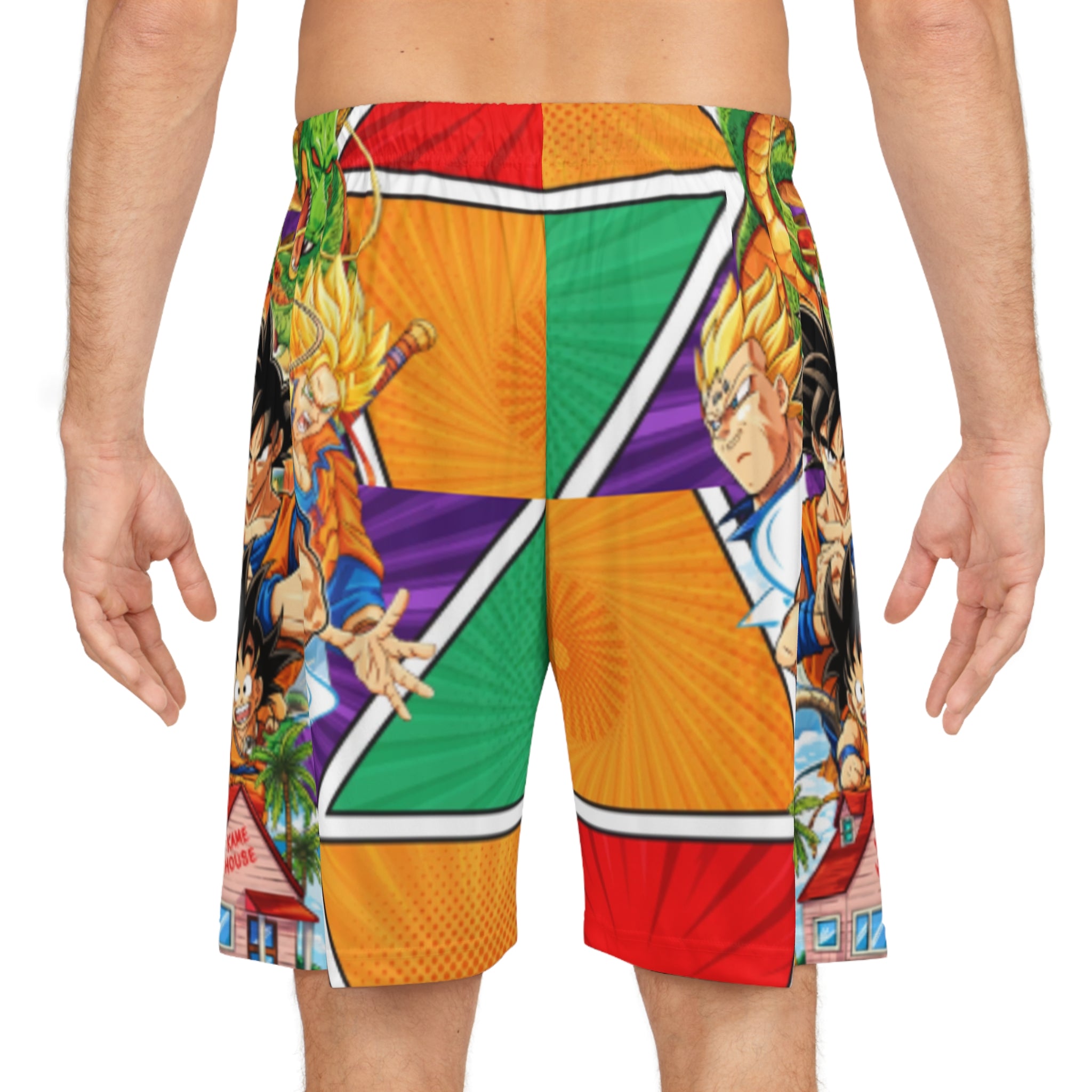 Dragon Ball Anime Colorblock Basketball Shorts