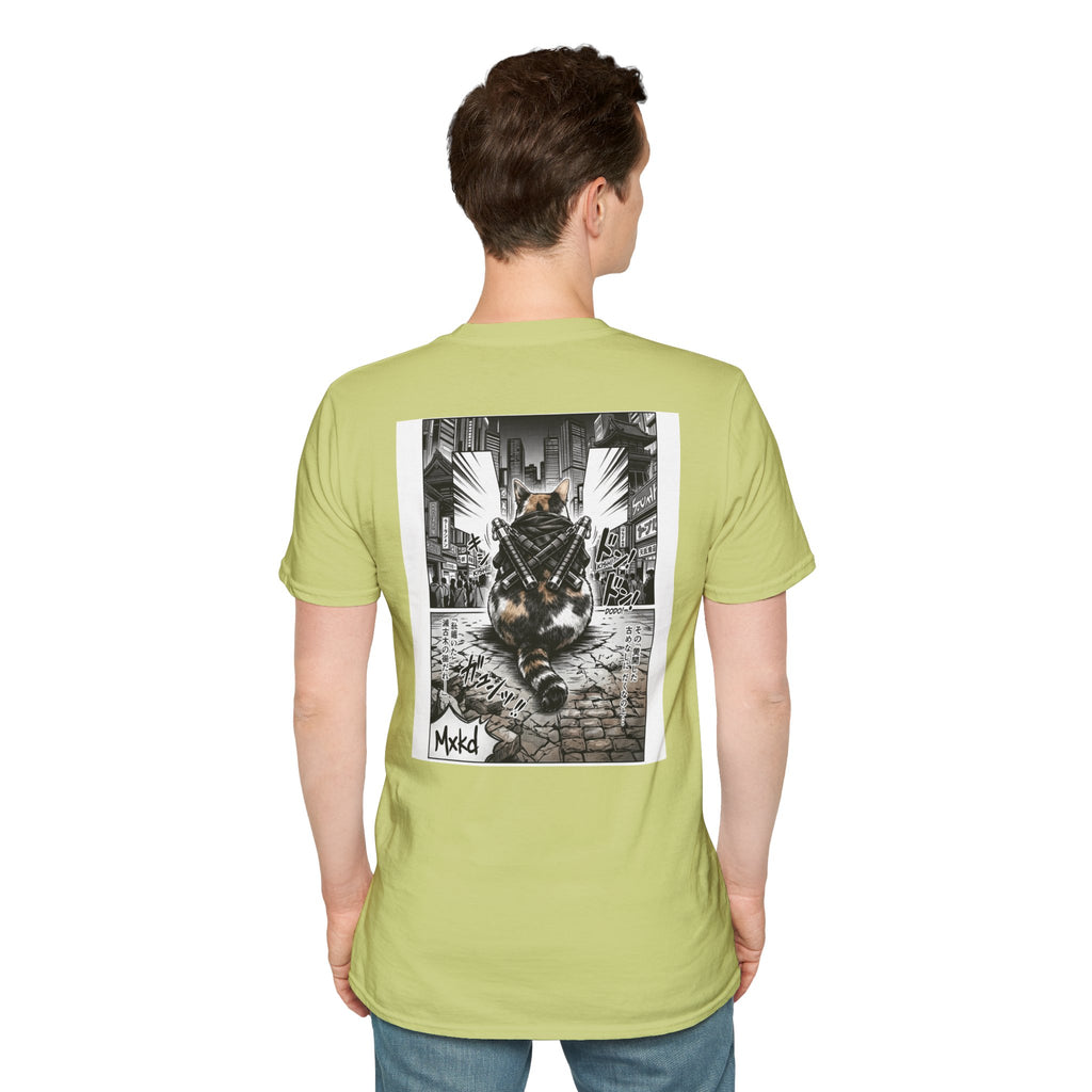 Cat Samurai T‑Shirt — Urban Noir Graphic Tee (Mxkd)