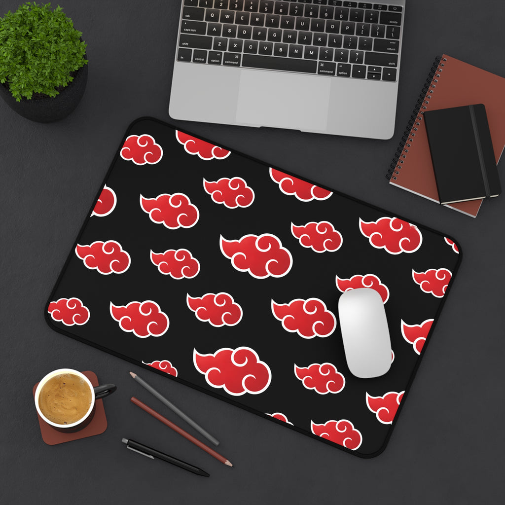 Akatsuki Cloud Desk Mat — Anime Red Cloud Mouse Pad