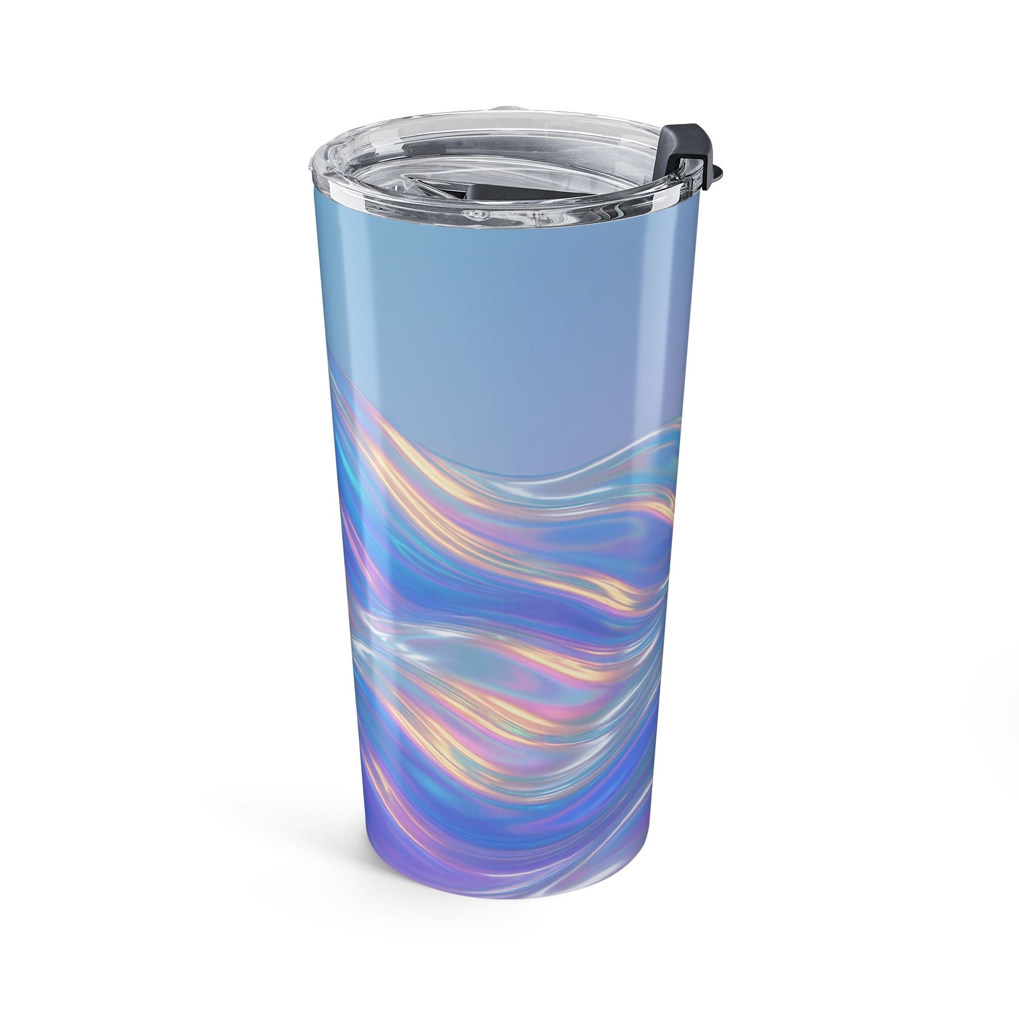 20oz Iridescent Wave Tumbler — Holographic Swirl Travel Mug