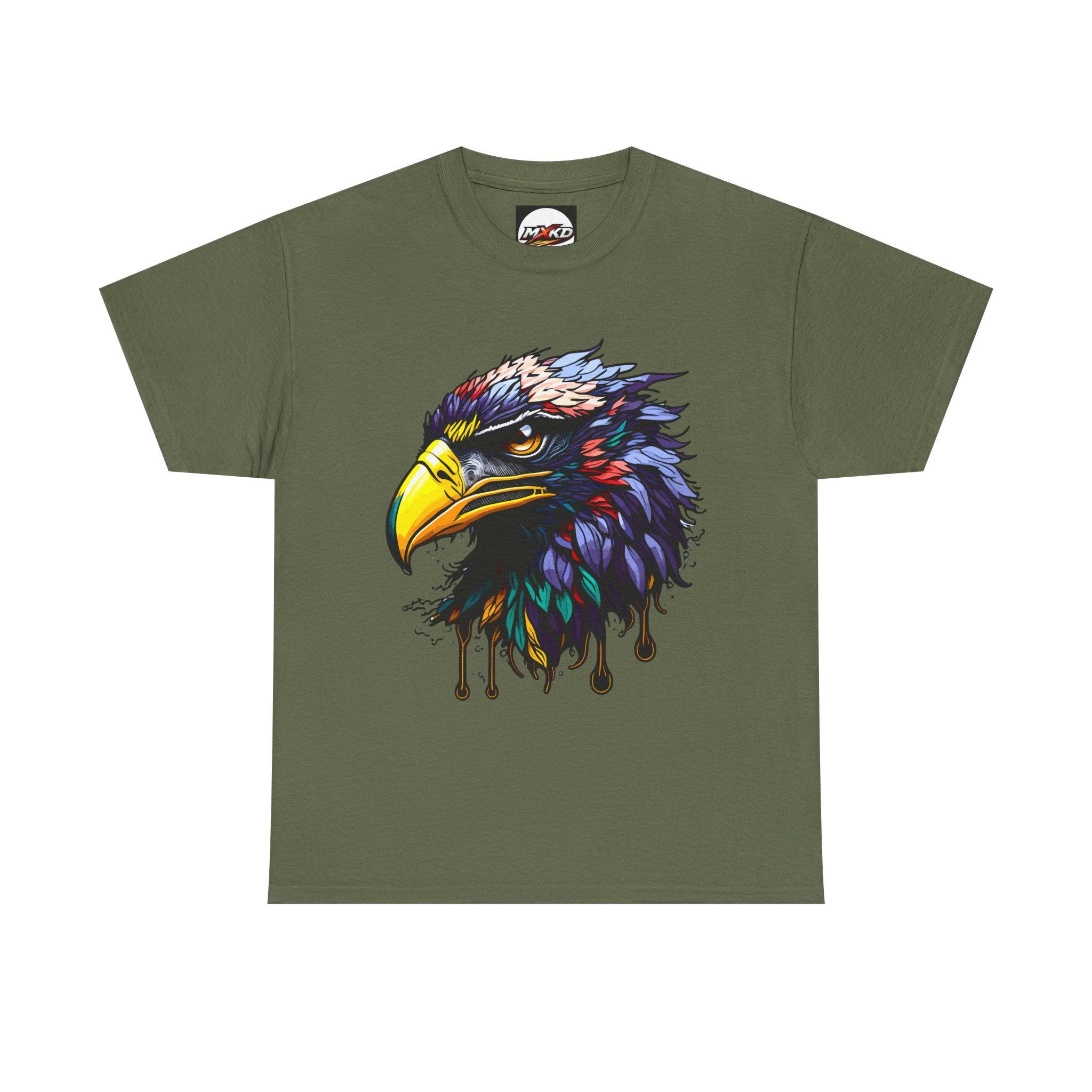 Colorful Drip Eagle T-Shirt — Vibrant Bird Head Graphic Tee