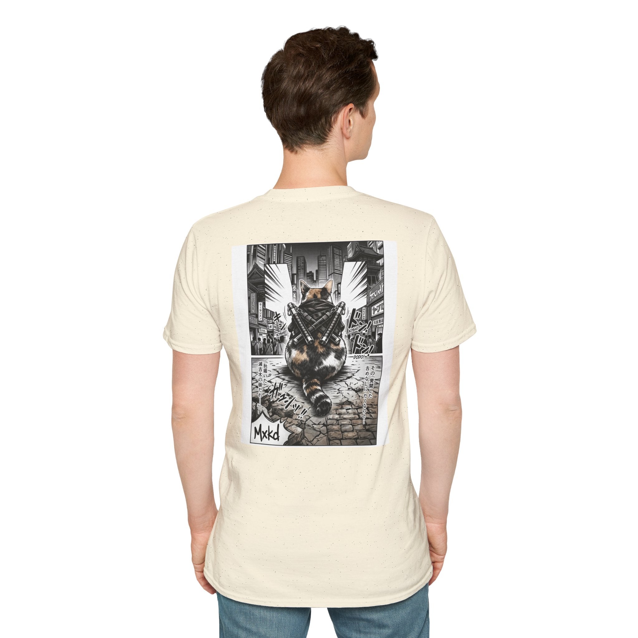 Cat Samurai T‑Shirt — Urban Noir Graphic Tee (Mxkd)