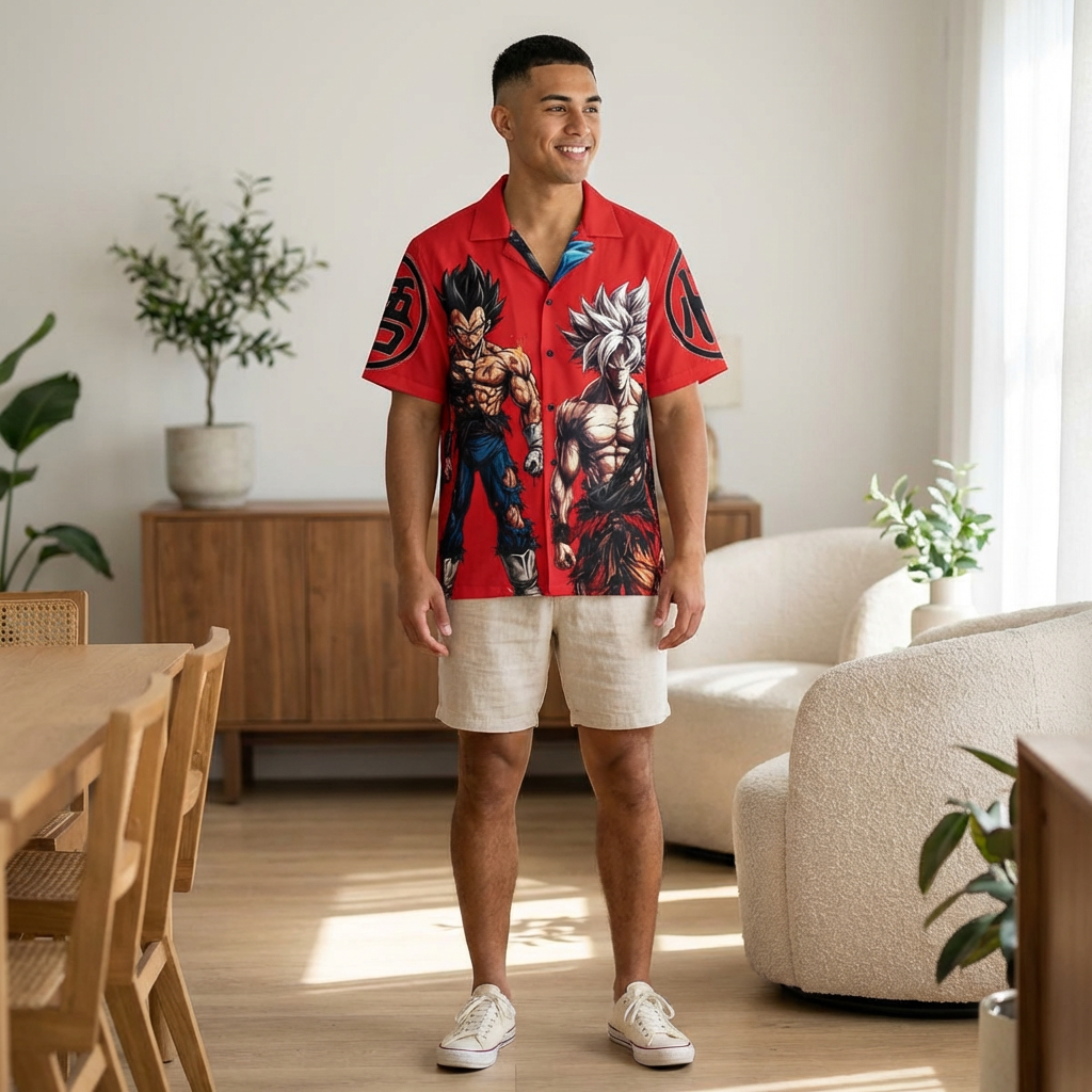 Dragon Ball Hawaiian Camp Shirt — Goku & Vegeta AOP