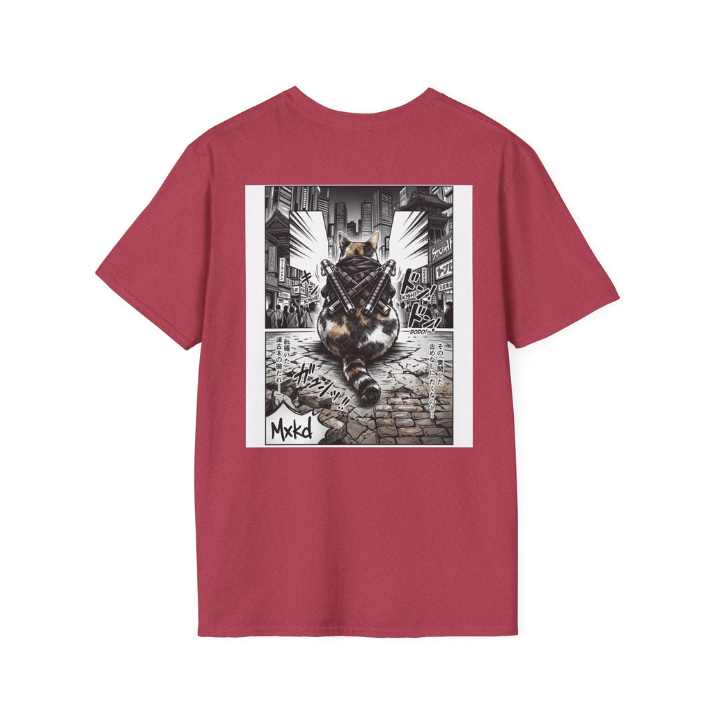 Cat Samurai T‑Shirt — Urban Noir Graphic Tee (Mxkd)