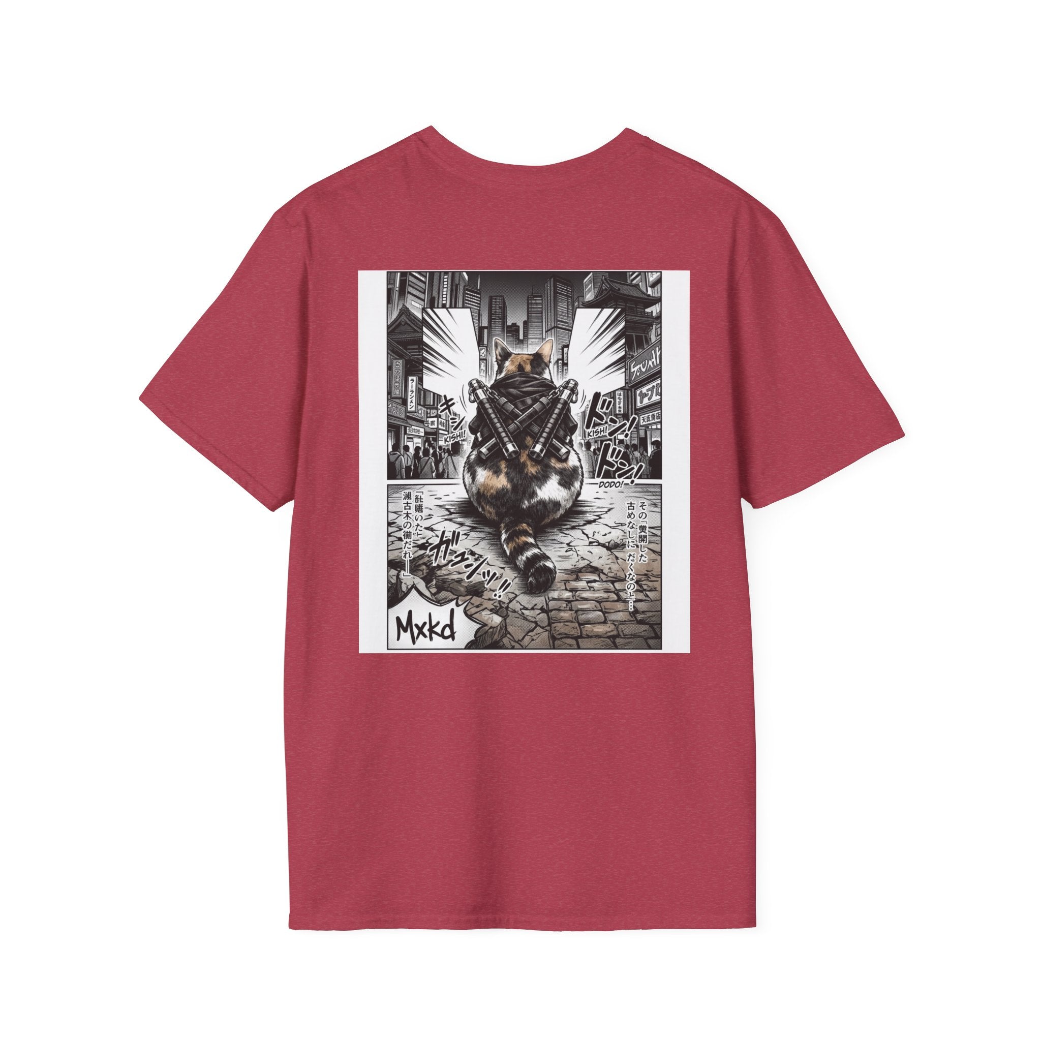 Cat Samurai T‑Shirt — Urban Noir Graphic Tee (Mxkd)