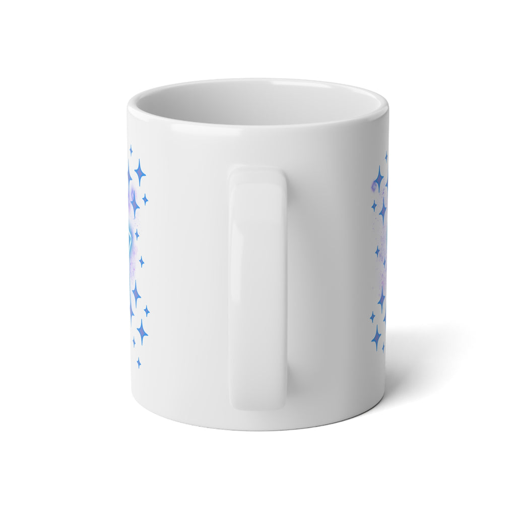 20oz Pop Art Retro Woman Jumbo Mug - Sparkling Blue Star Design