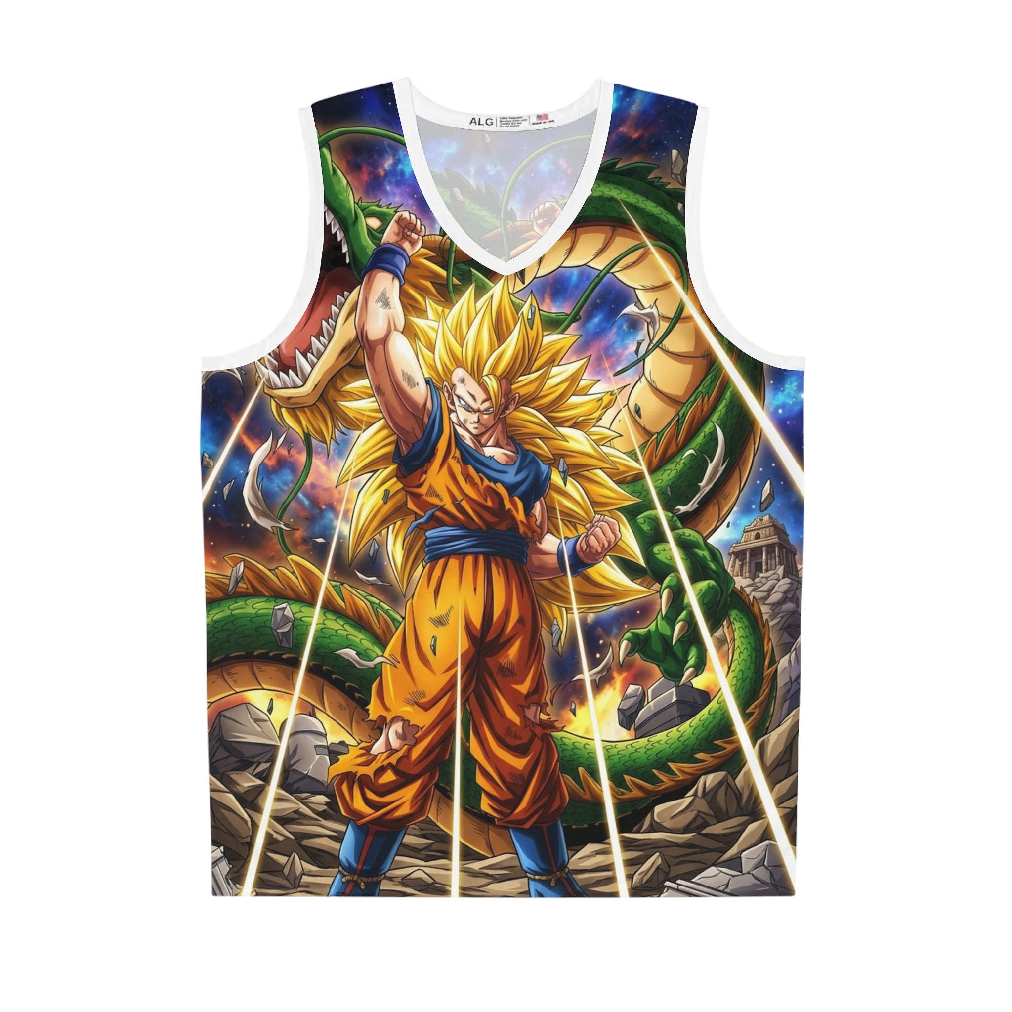 Anime Power Basketball Jersey - Super Saiyan All-Over Print