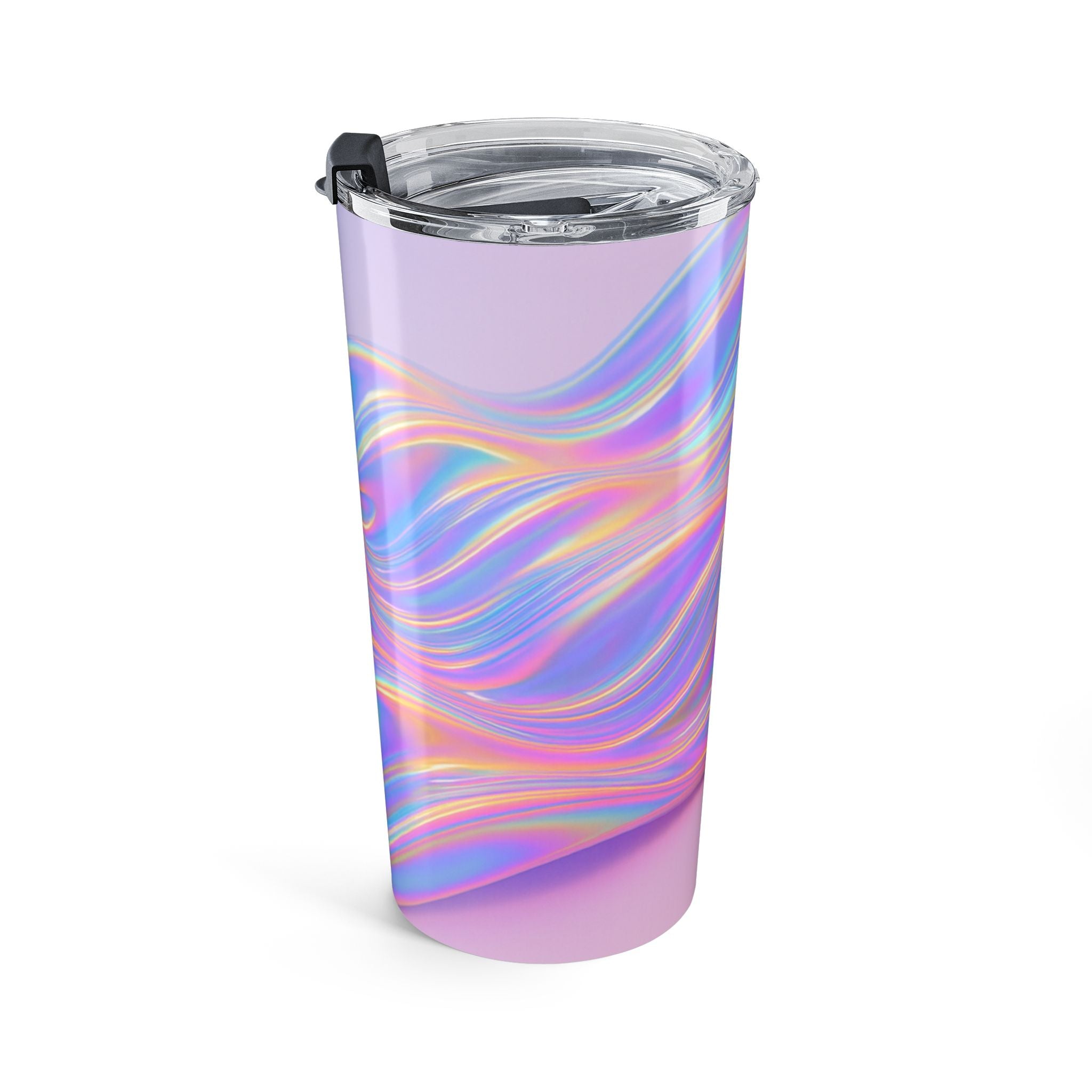 20oz Iridescent Holographic Swirl Tumbler — Rainbow Wave Insulated Travel Cup