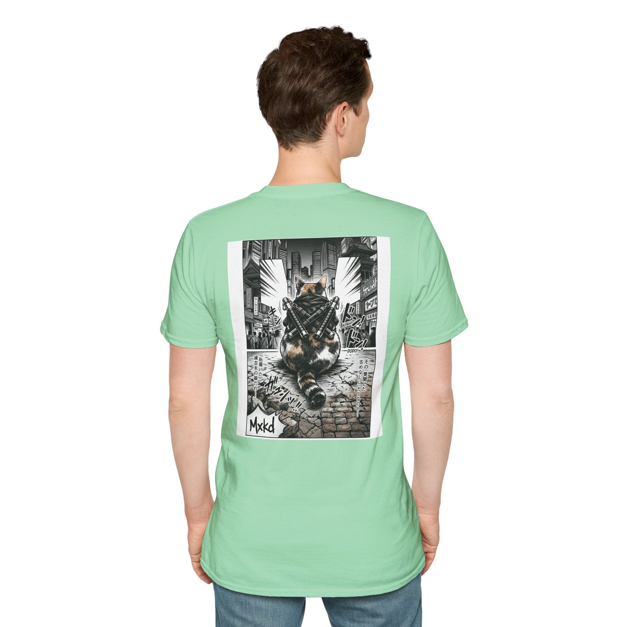 Cat Samurai T‑Shirt — Urban Noir Graphic Tee (Mxkd)