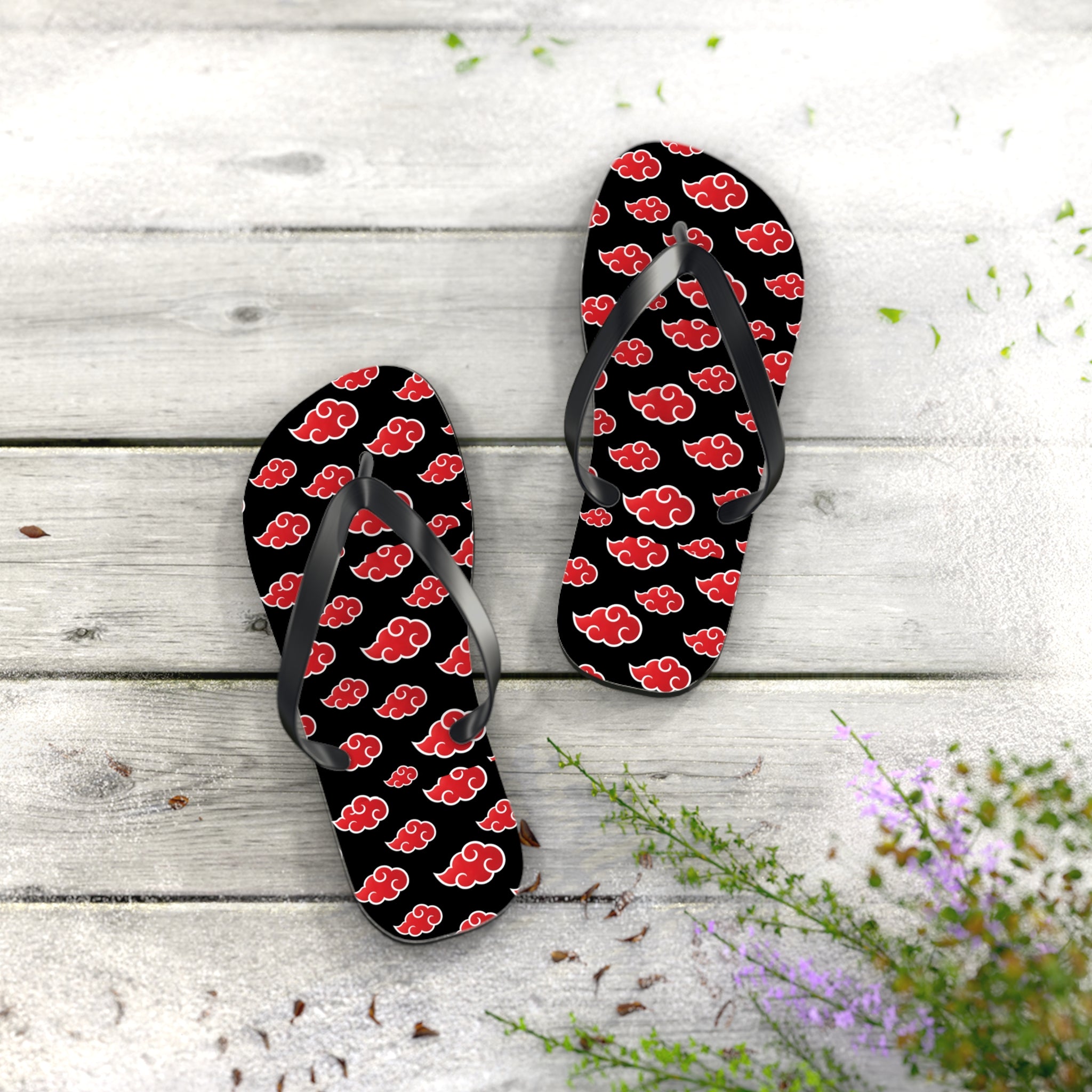 Akatsuki Cloud Flip Flops – Anime Pattern Beach Sandals