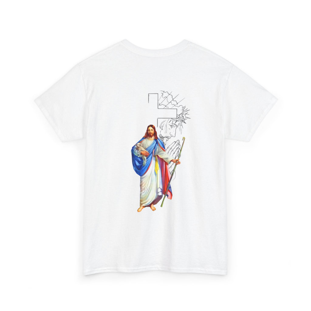 Christian Jesus Tee — Cute Chibi Front & Classic Back Religious T-Shirt