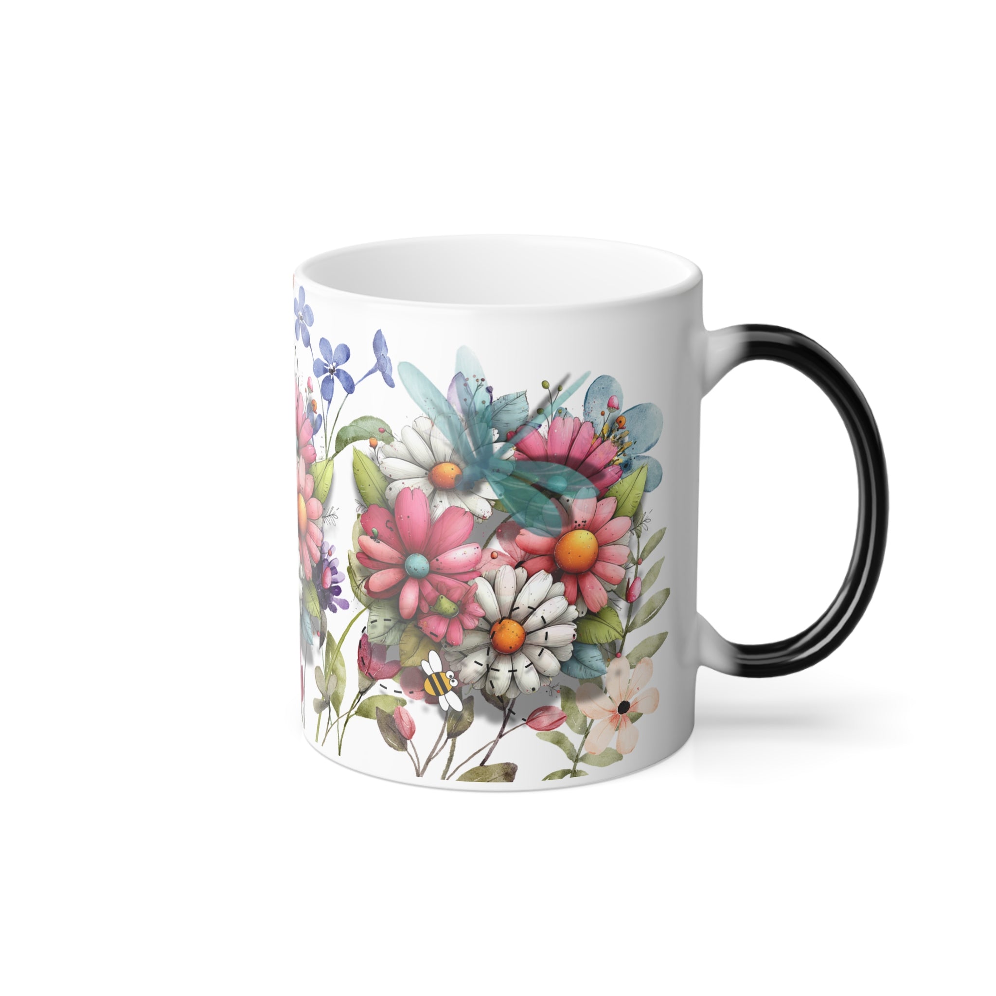 Color-Changing Floral Mug — Watercolor Wildflower Bouquet (11 oz)