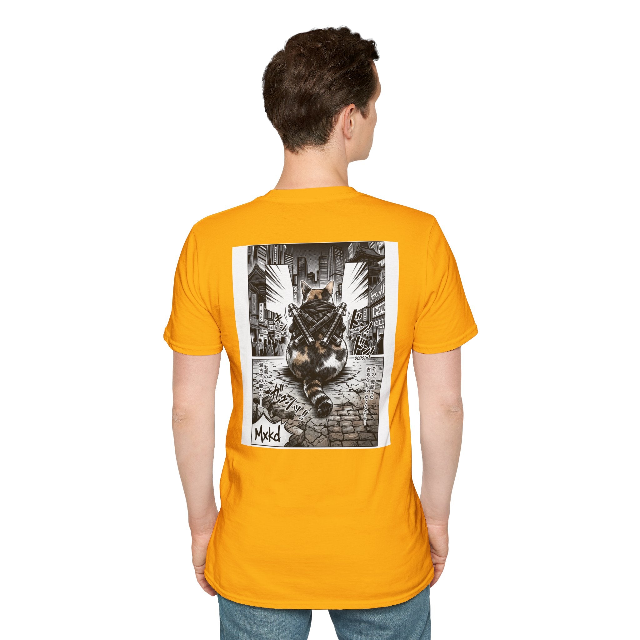 Cat Samurai T‑Shirt — Urban Noir Graphic Tee (Mxkd)