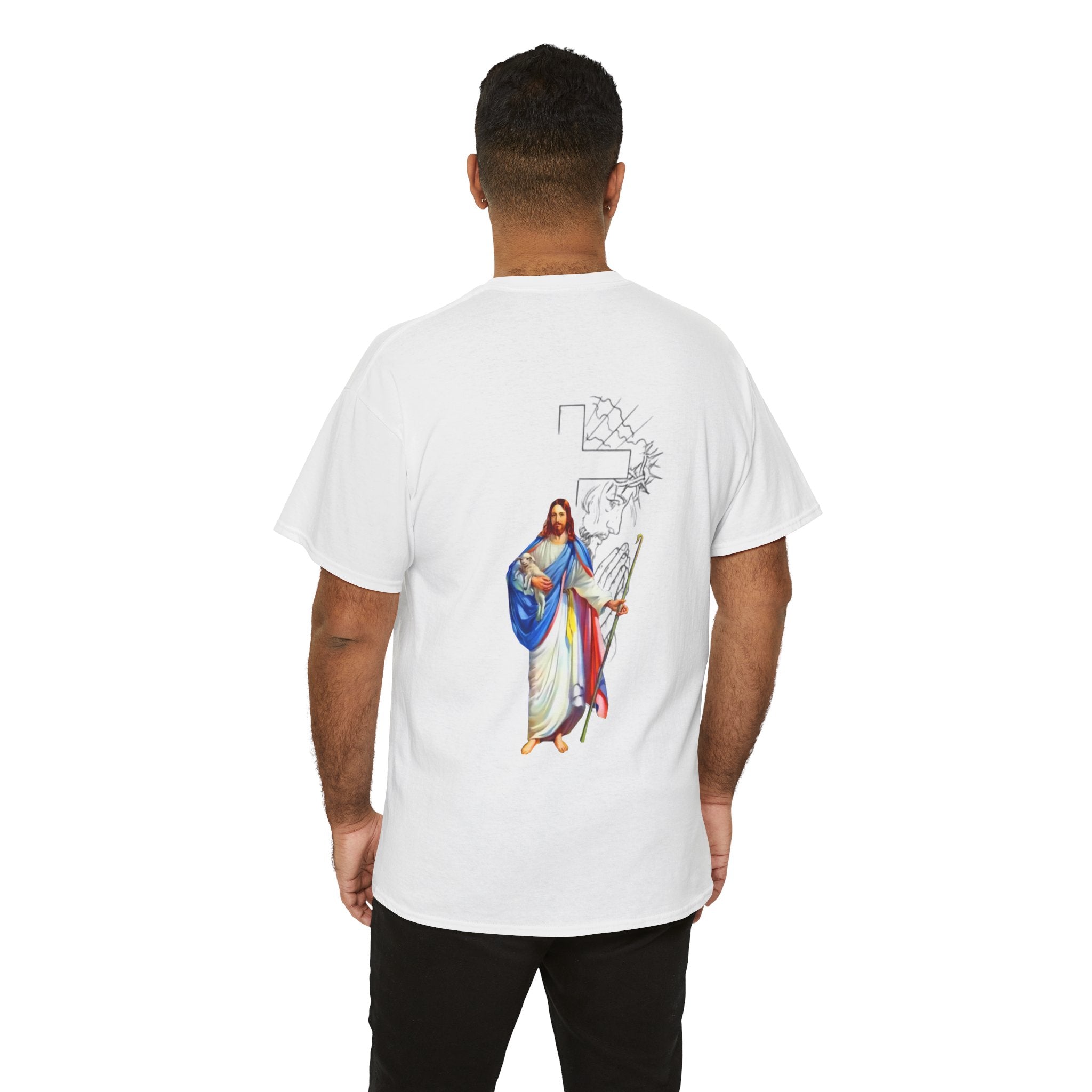 Christian Jesus Tee — Cute Chibi Front & Classic Back Religious T-Shirt