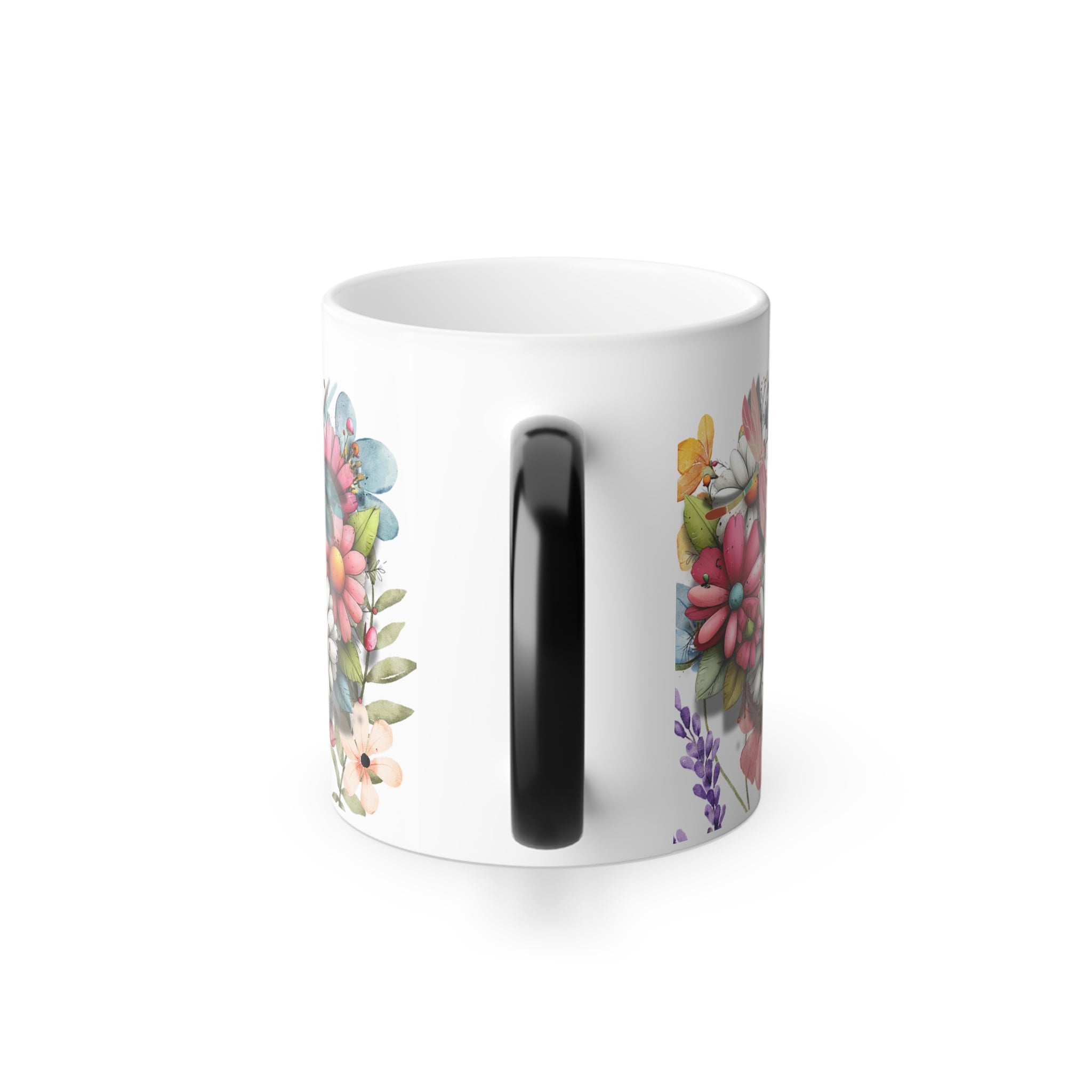 Color-Changing Floral Mug — Watercolor Wildflower Bouquet (11 oz)