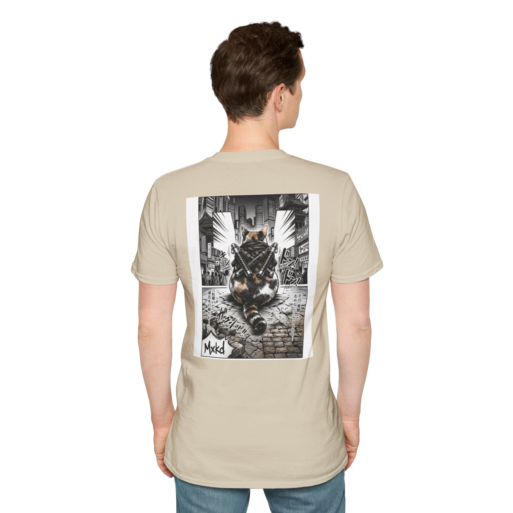 Cat Samurai T‑Shirt — Urban Noir Graphic Tee (Mxkd)
