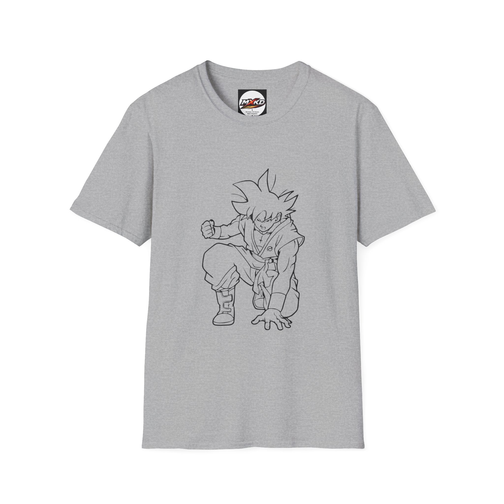 Dragon Ball Goku Sketch T-Shirt — Anime Line Art Tee with Japanese Text