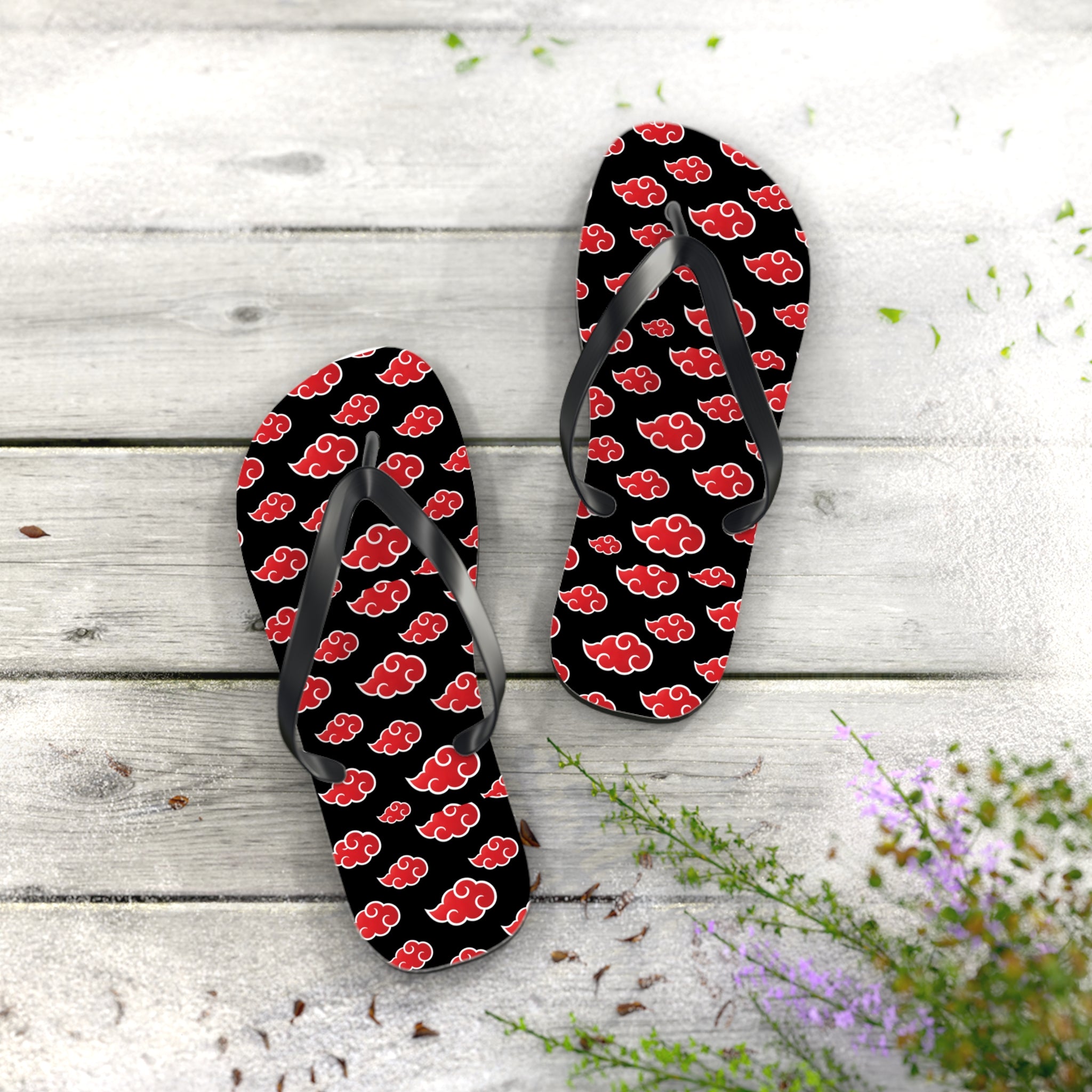 Akatsuki Cloud Flip Flops – Anime Pattern Beach Sandals