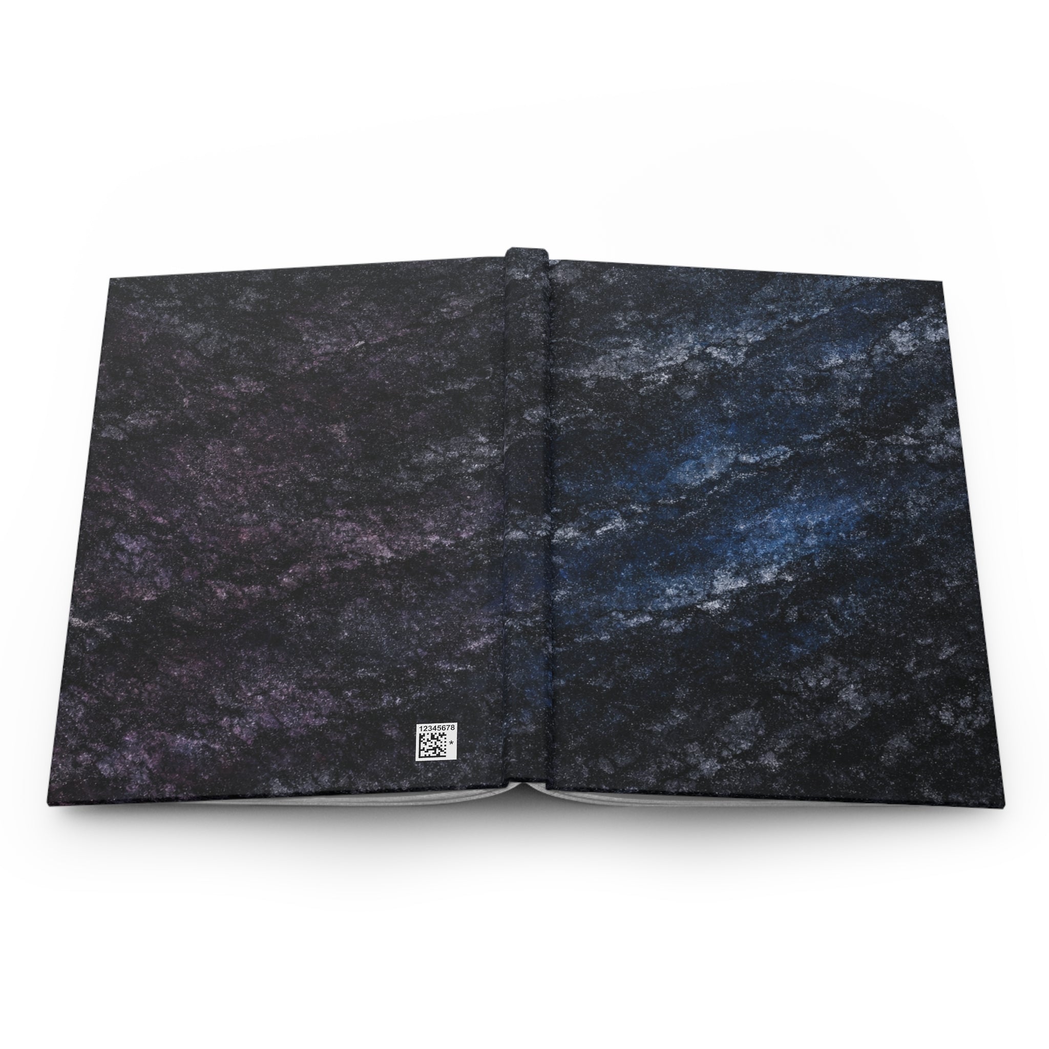 Galaxy Marble Hardcover Journal — Dark Blue & Purple Abstract Notebook