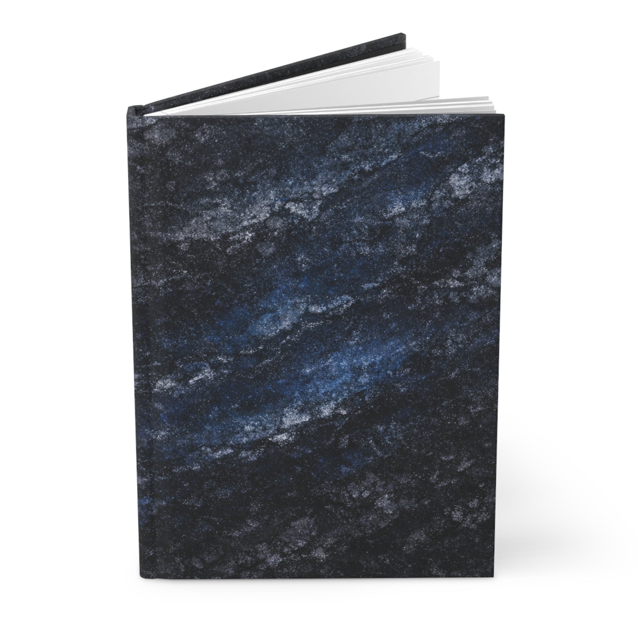 Galaxy Marble Hardcover Journal — Dark Blue & Purple Abstract Notebook