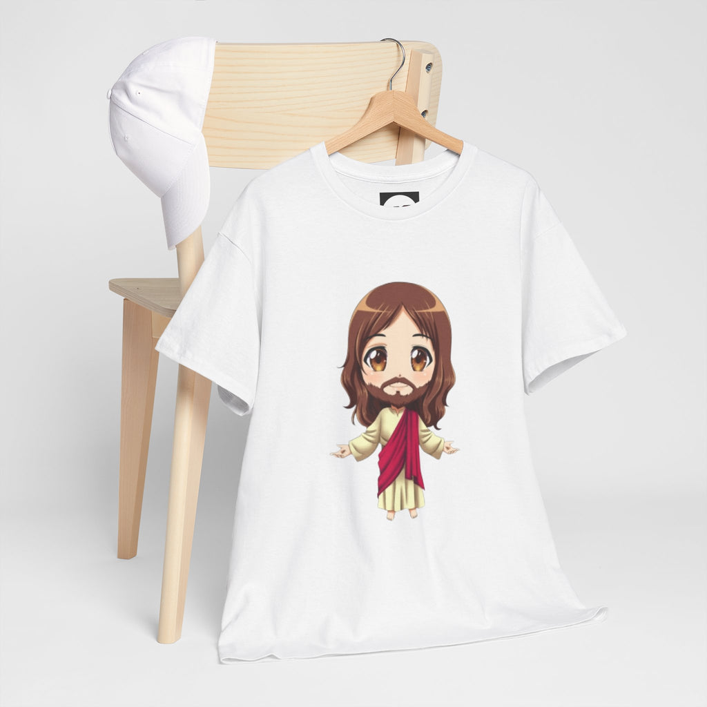 Christian Jesus Tee — Cute Chibi Front & Classic Back Religious T-Shirt
