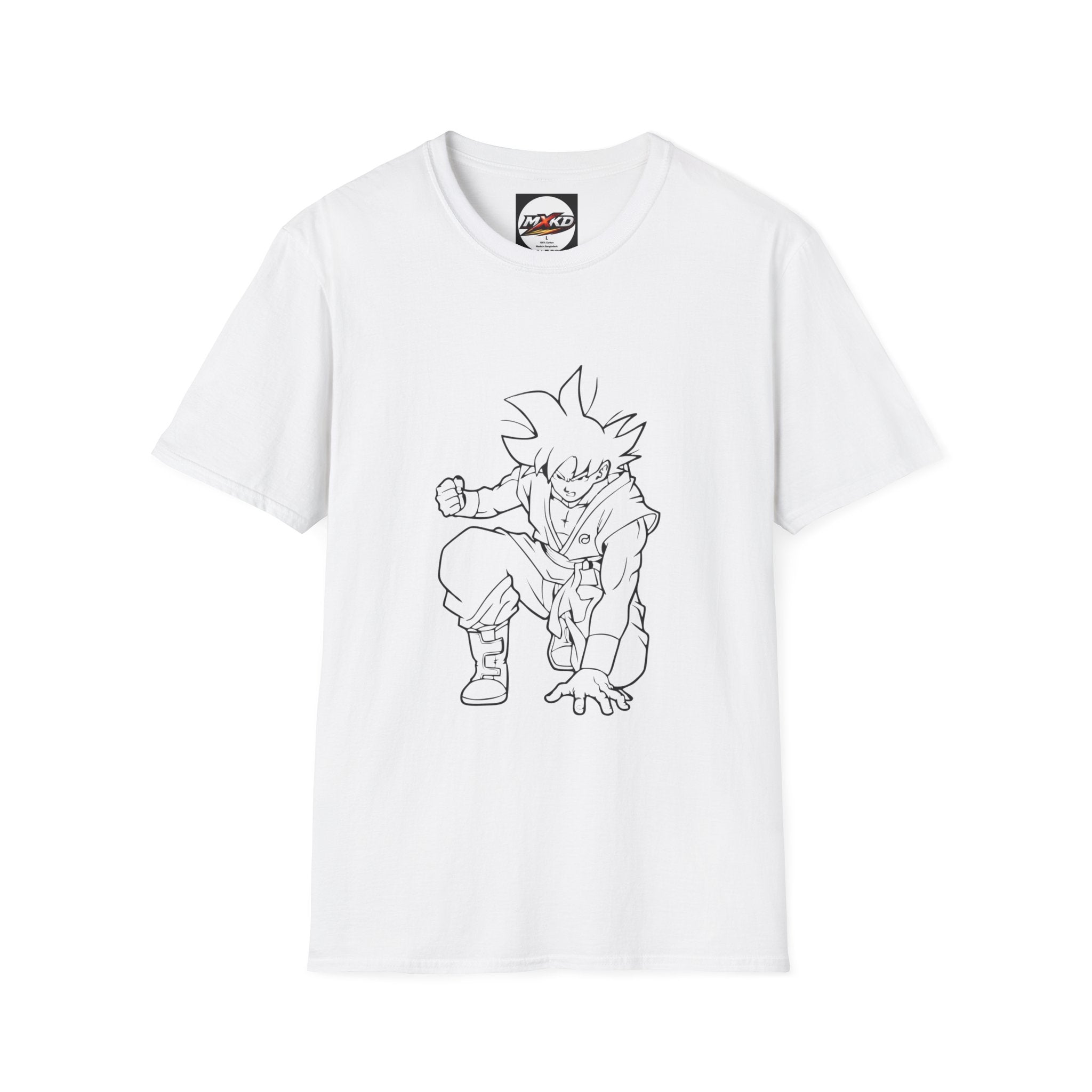 Dragon Ball Goku Sketch T-Shirt — Anime Line Art Tee with Japanese Text