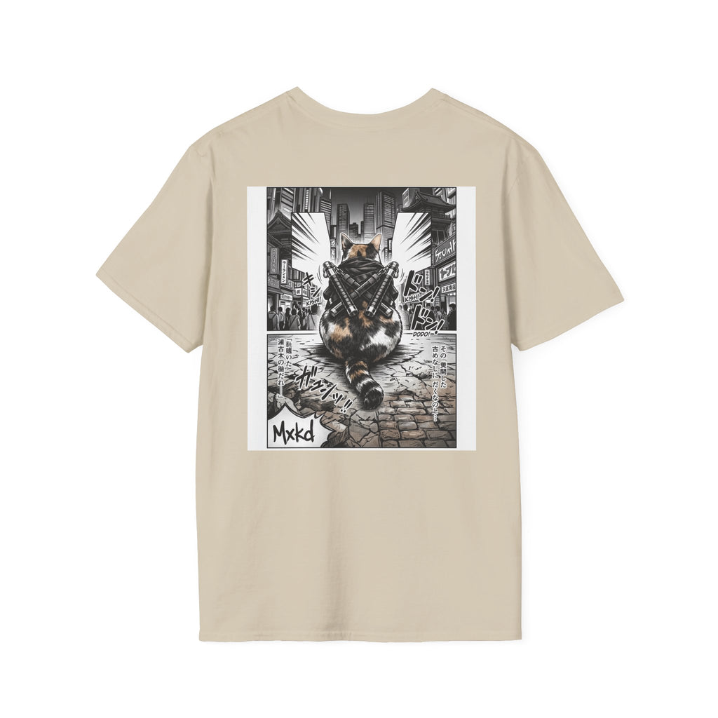 Cat Samurai T‑Shirt — Urban Noir Graphic Tee (Mxkd)