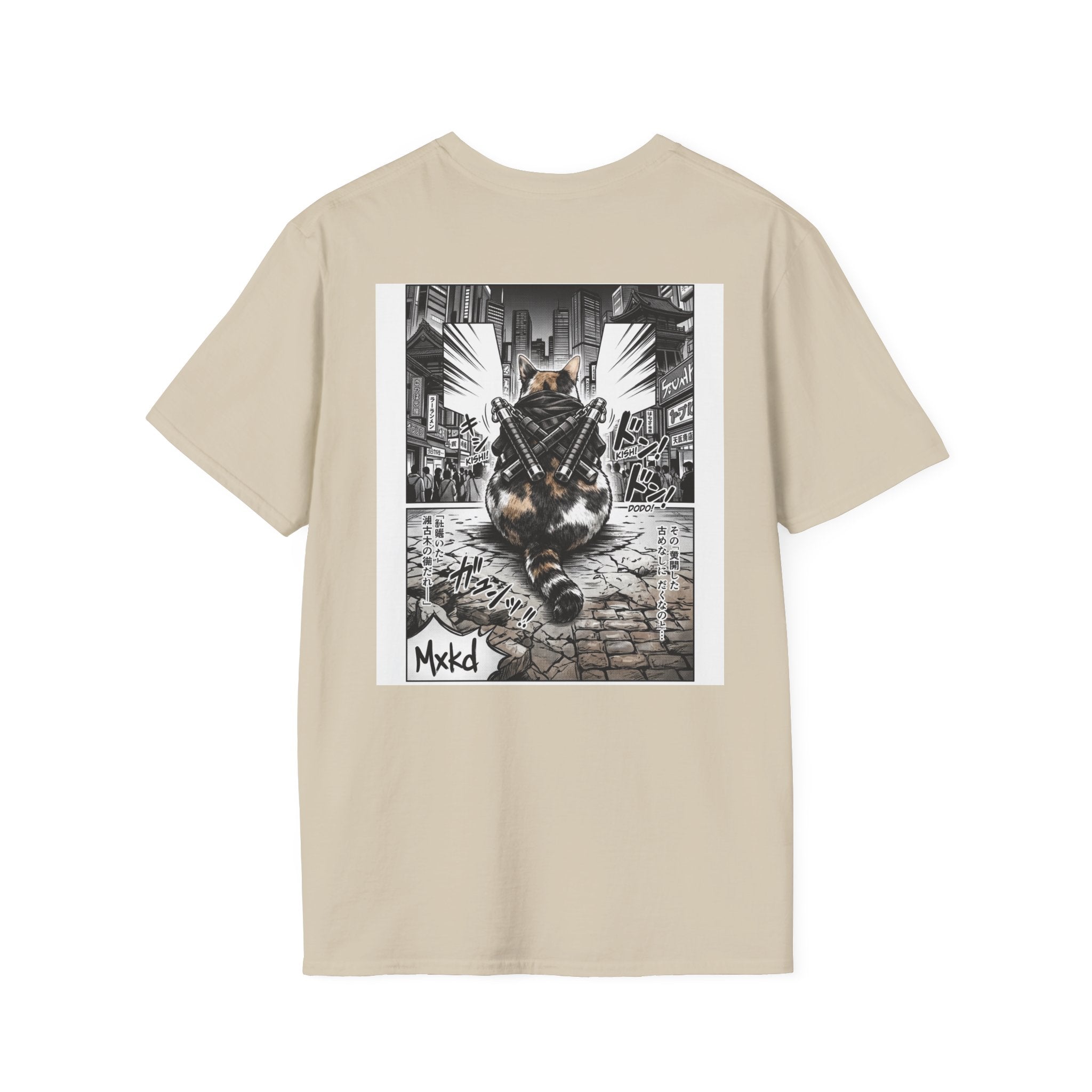 Cat Samurai T‑Shirt — Urban Noir Graphic Tee (Mxkd)