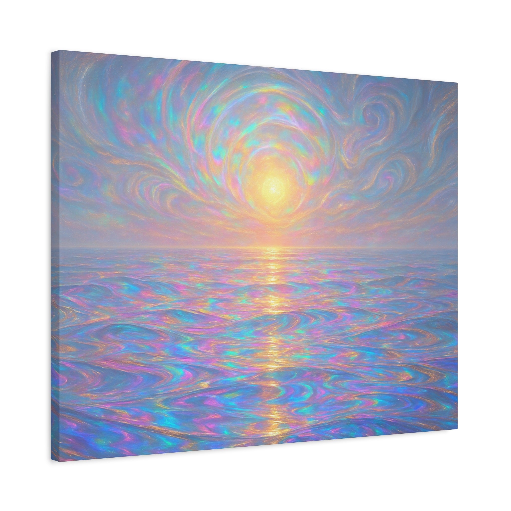 Iridescent Sunrise Seascape Canvas — Peaceful Ocean Wall Art
