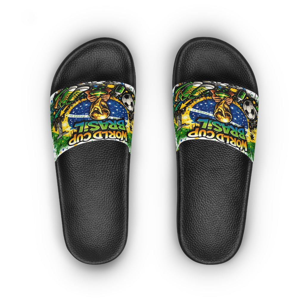 Brazil World Cup Slides — Women’s Soccer Trophy Slide Sandals