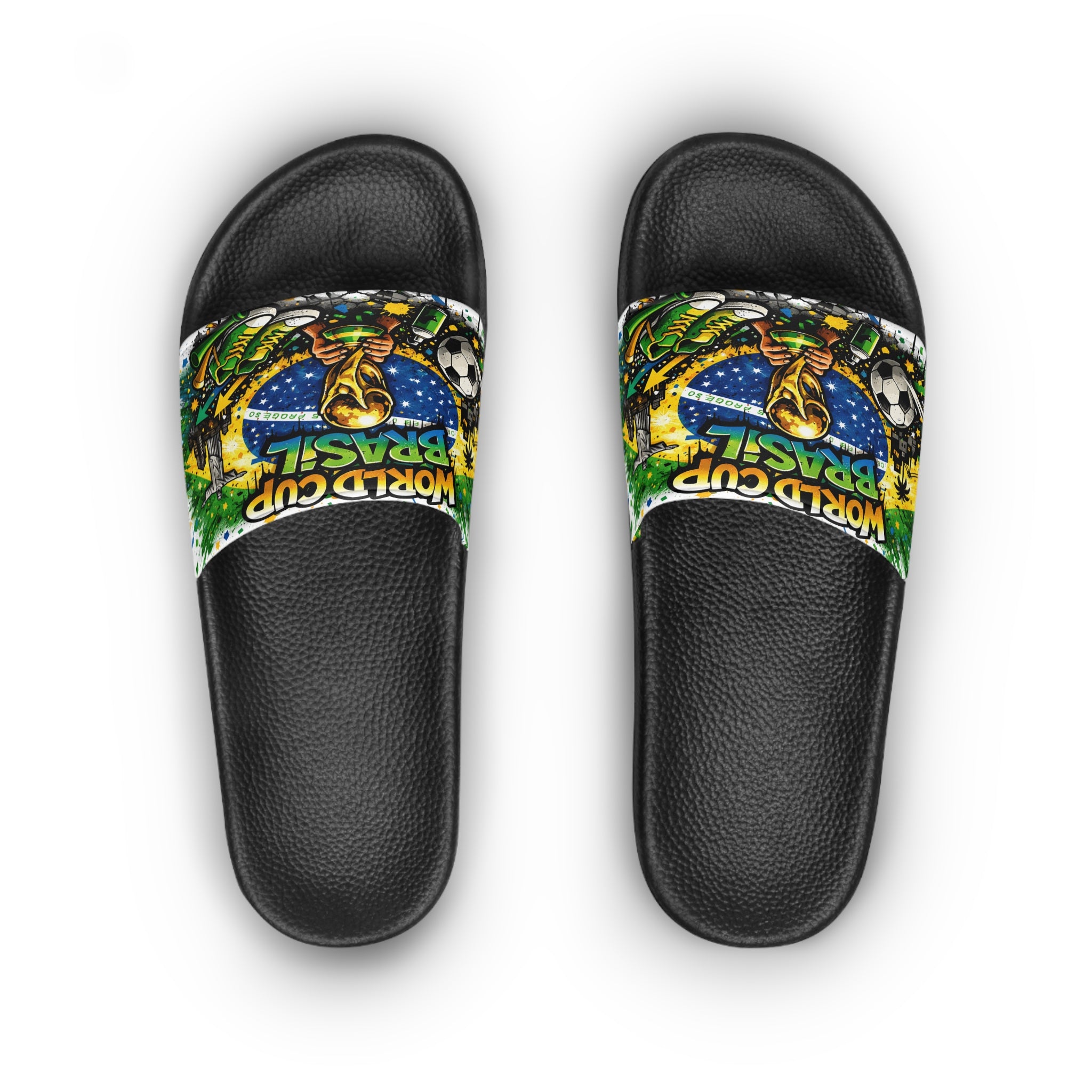 Brazil World Cup Slides — Women’s Soccer Trophy Slide Sandals