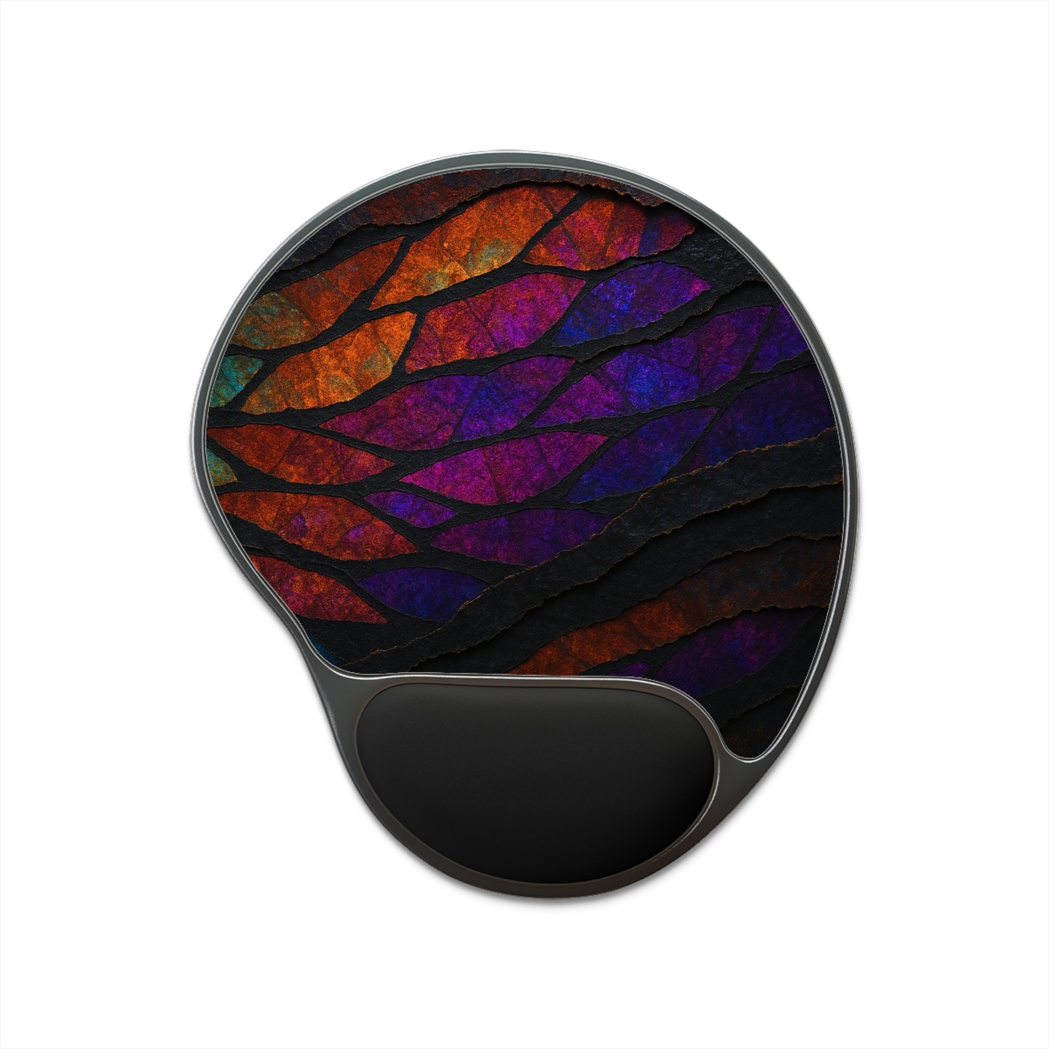 Stained Glass Wave Ergonomic Mouse Pad with Wrist Rest