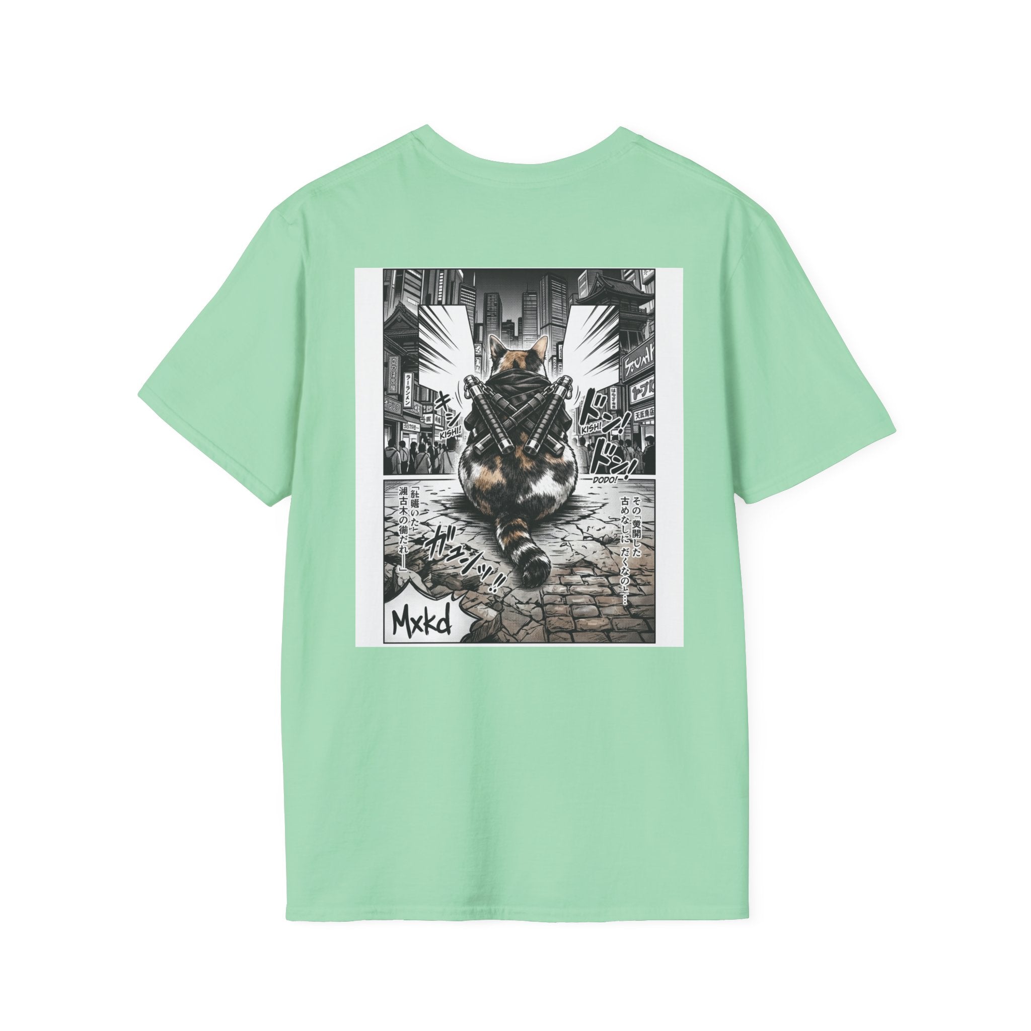 Cat Samurai T‑Shirt — Urban Noir Graphic Tee (Mxkd)