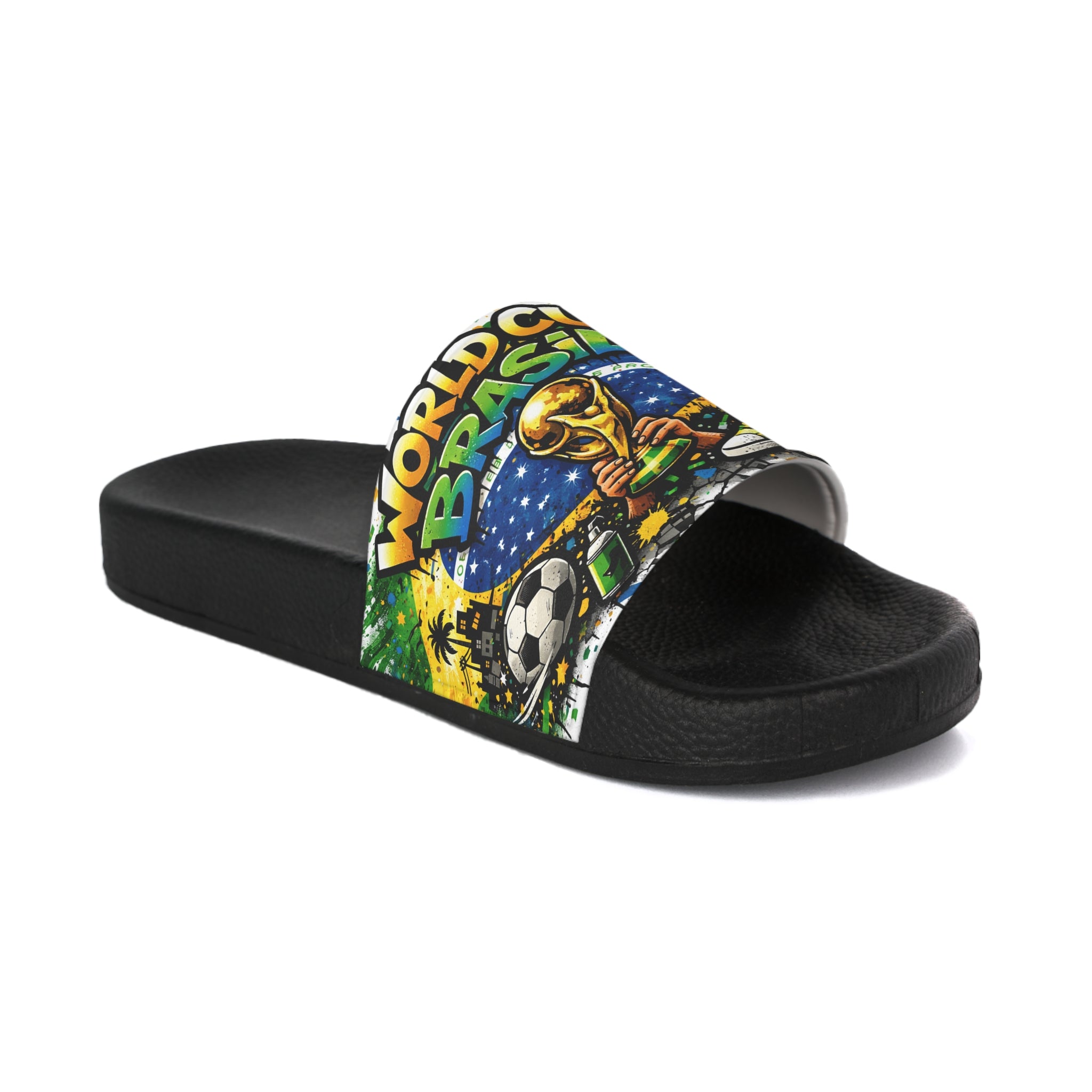 Brazil World Cup Slides — Women’s Soccer Trophy Slide Sandals