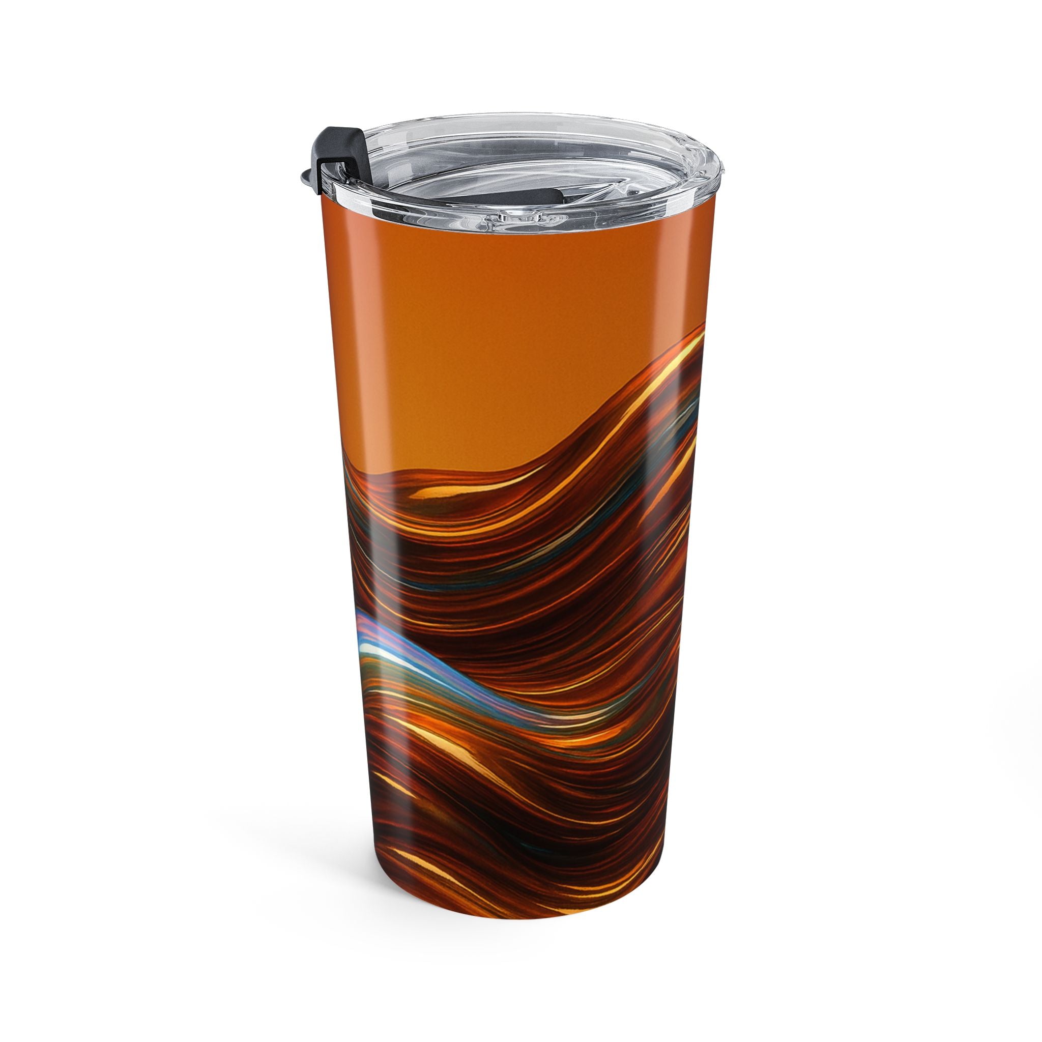 20oz Abstract Swirl Travel Tumbler — Copper & Blue Wave Insulated Cup