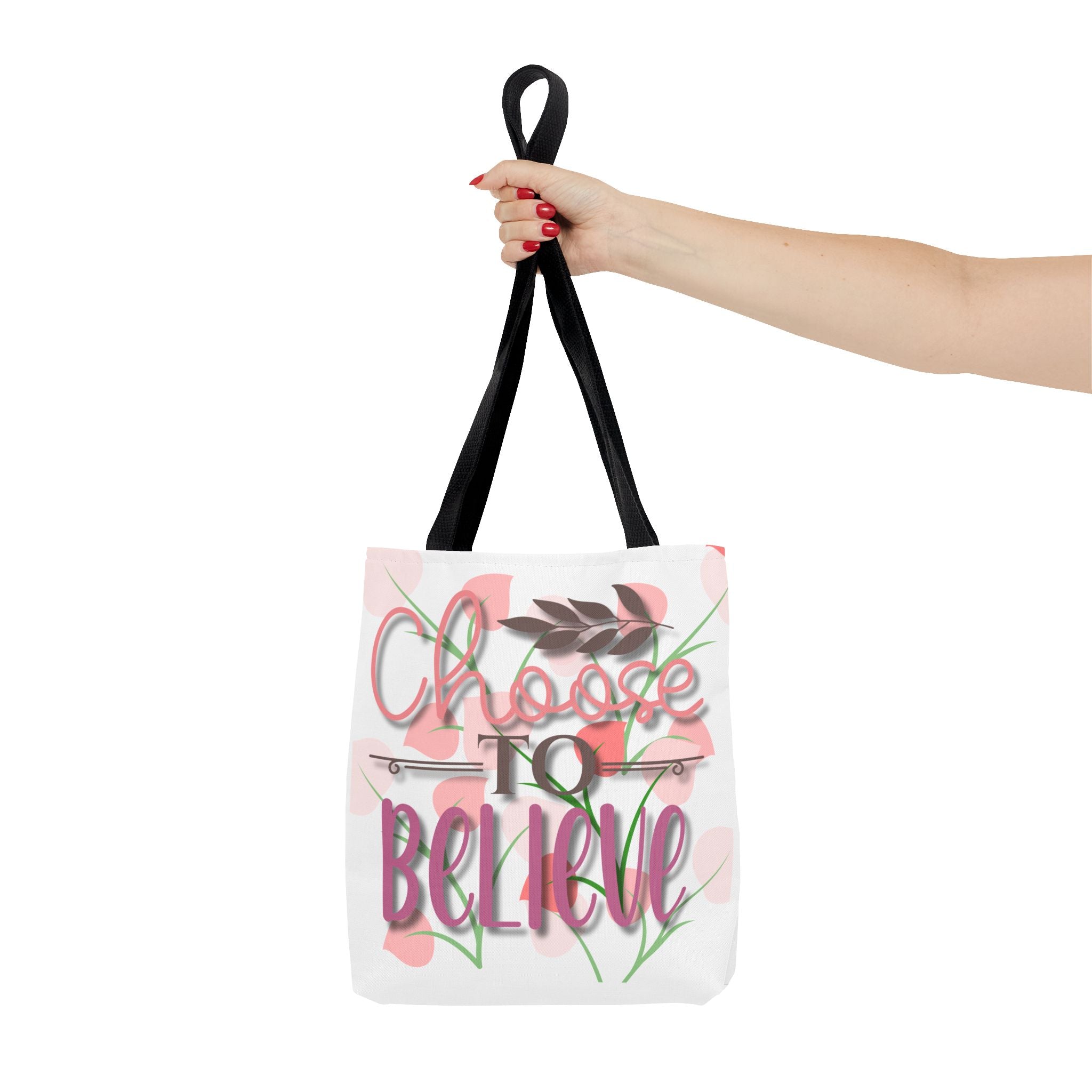 Choose to Believe Floral Tote Bag — Inspirational Canvas Tote for Everyday Use