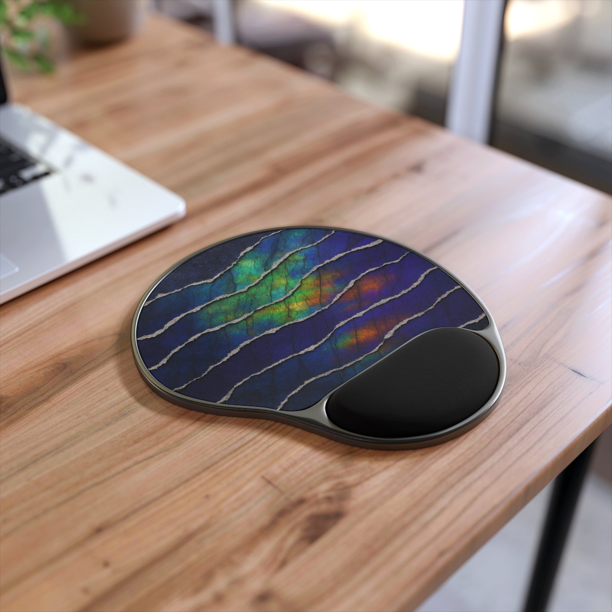 Aurora Wave Mouse Pad with Wrist Rest