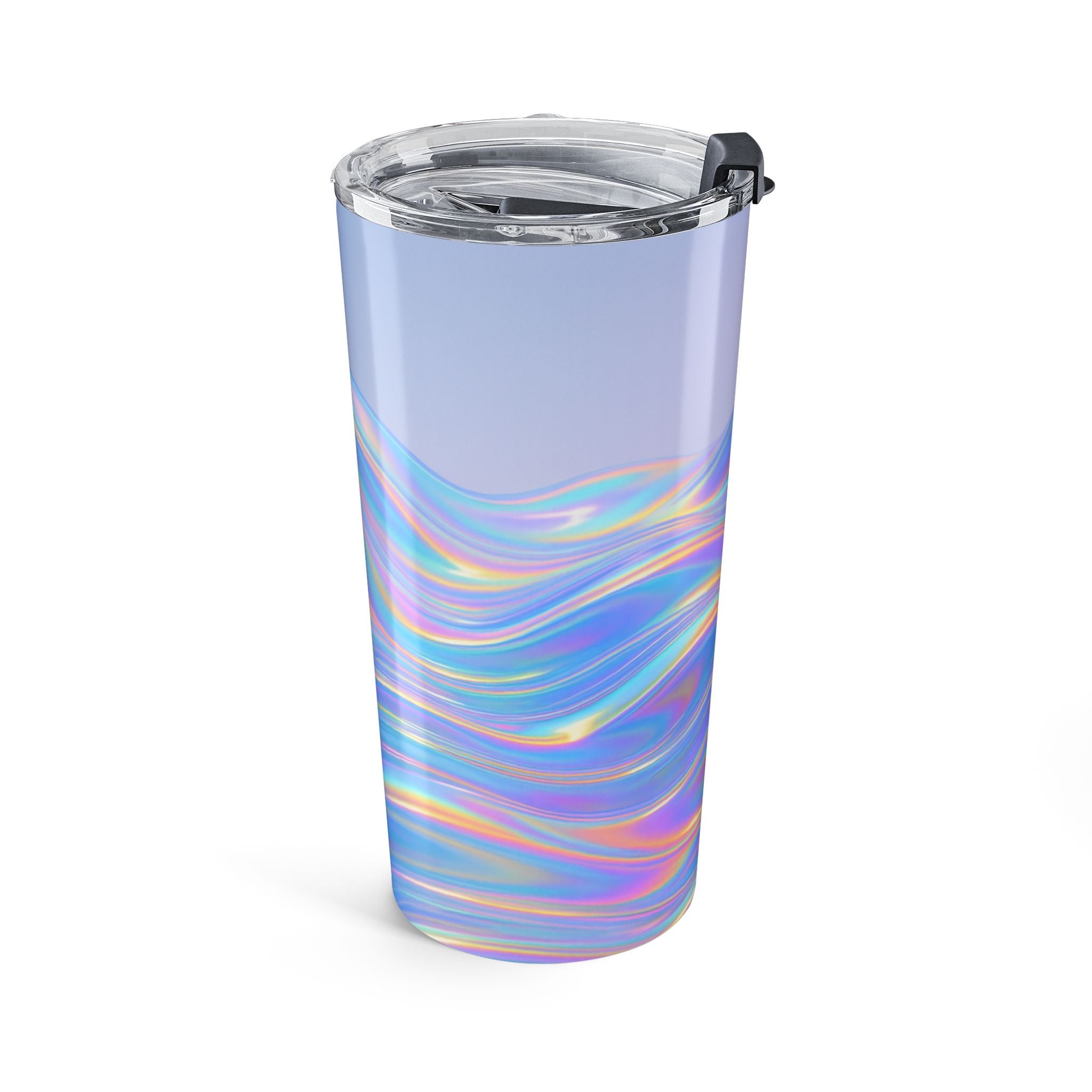 20oz Iridescent Holographic Swirl Tumbler — Rainbow Wave Insulated Travel Cup