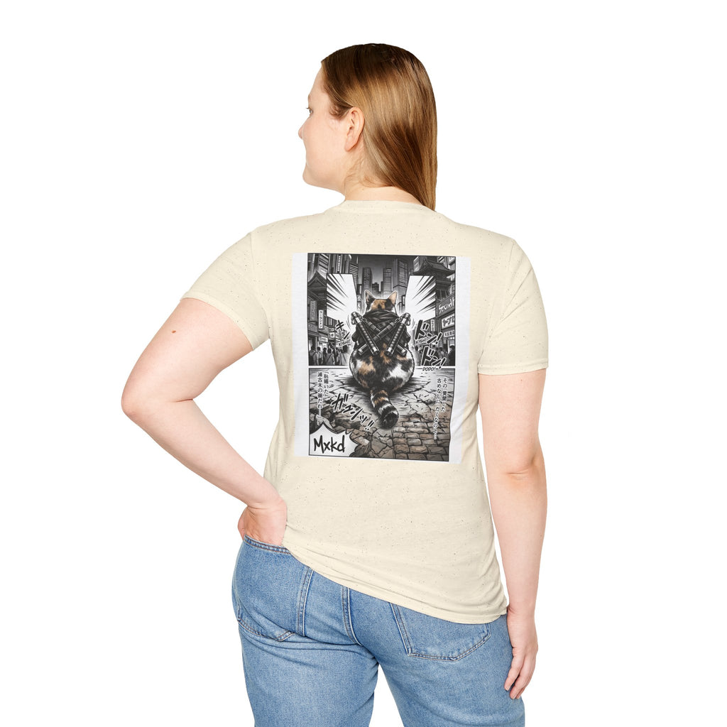 Cat Samurai T‑Shirt — Urban Noir Graphic Tee (Mxkd)
