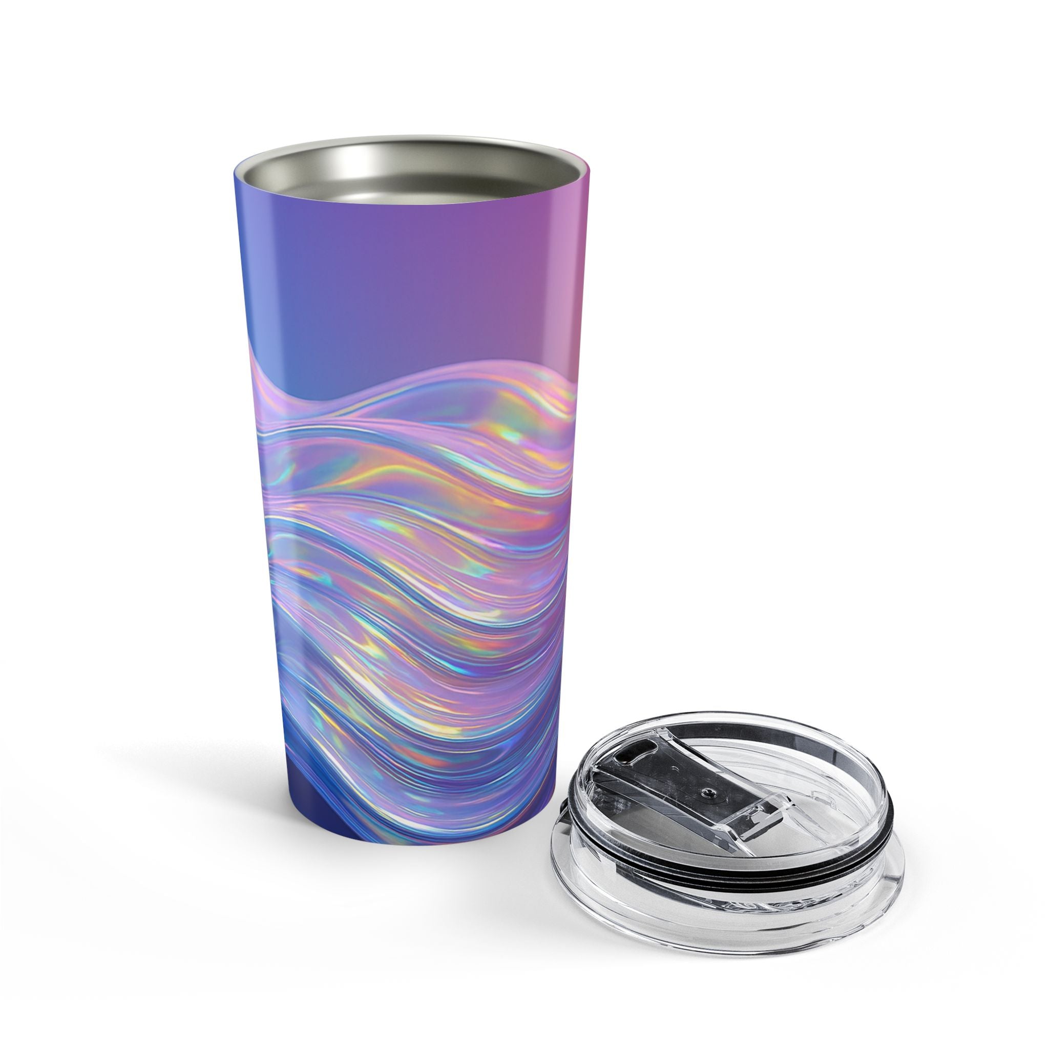20oz Iridescent Wave Tumbler - Holographic Swirl Travel Cup