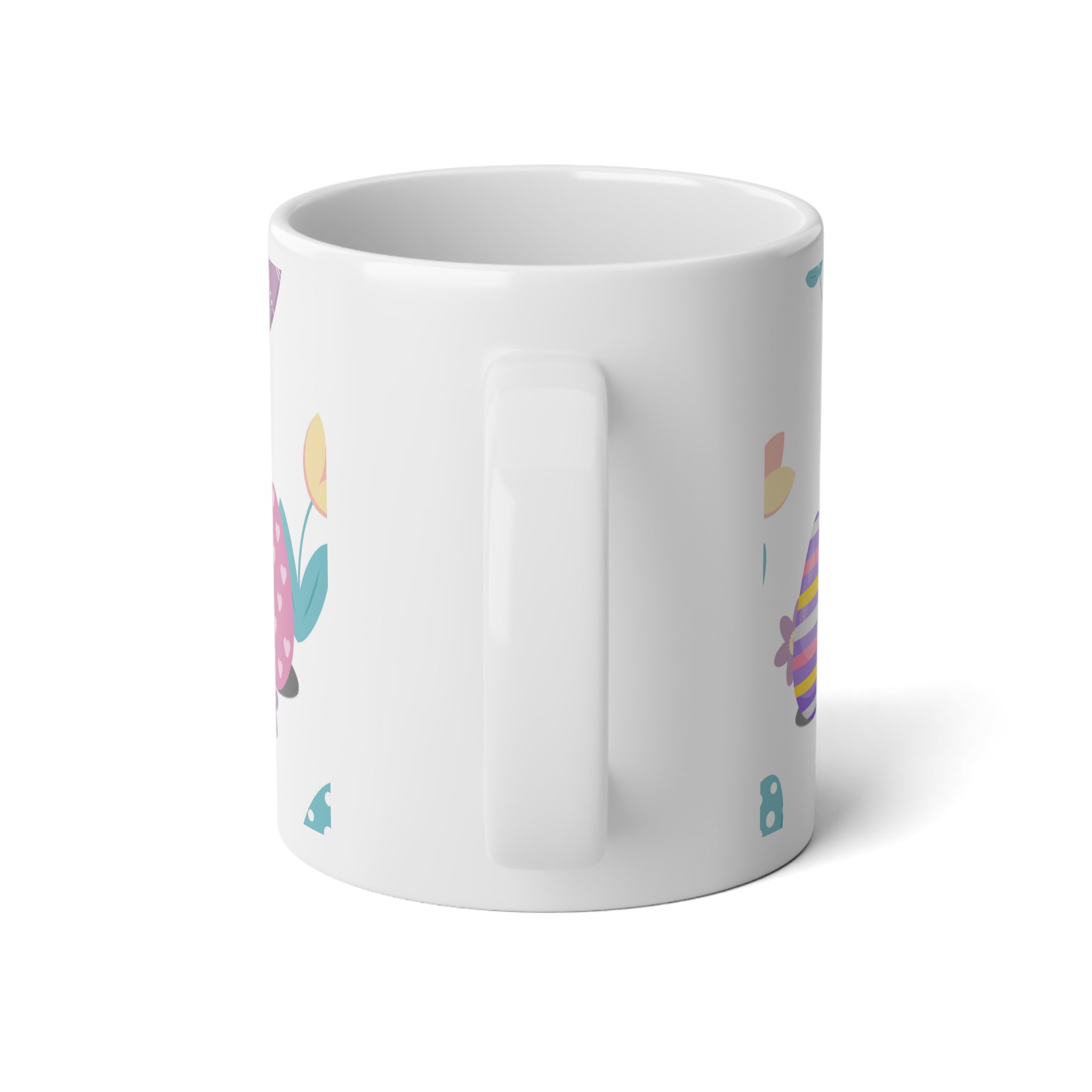 Easter Bunny & Painted Eggs Jumbo Mug — 20oz Spring Holiday Coffee Cup