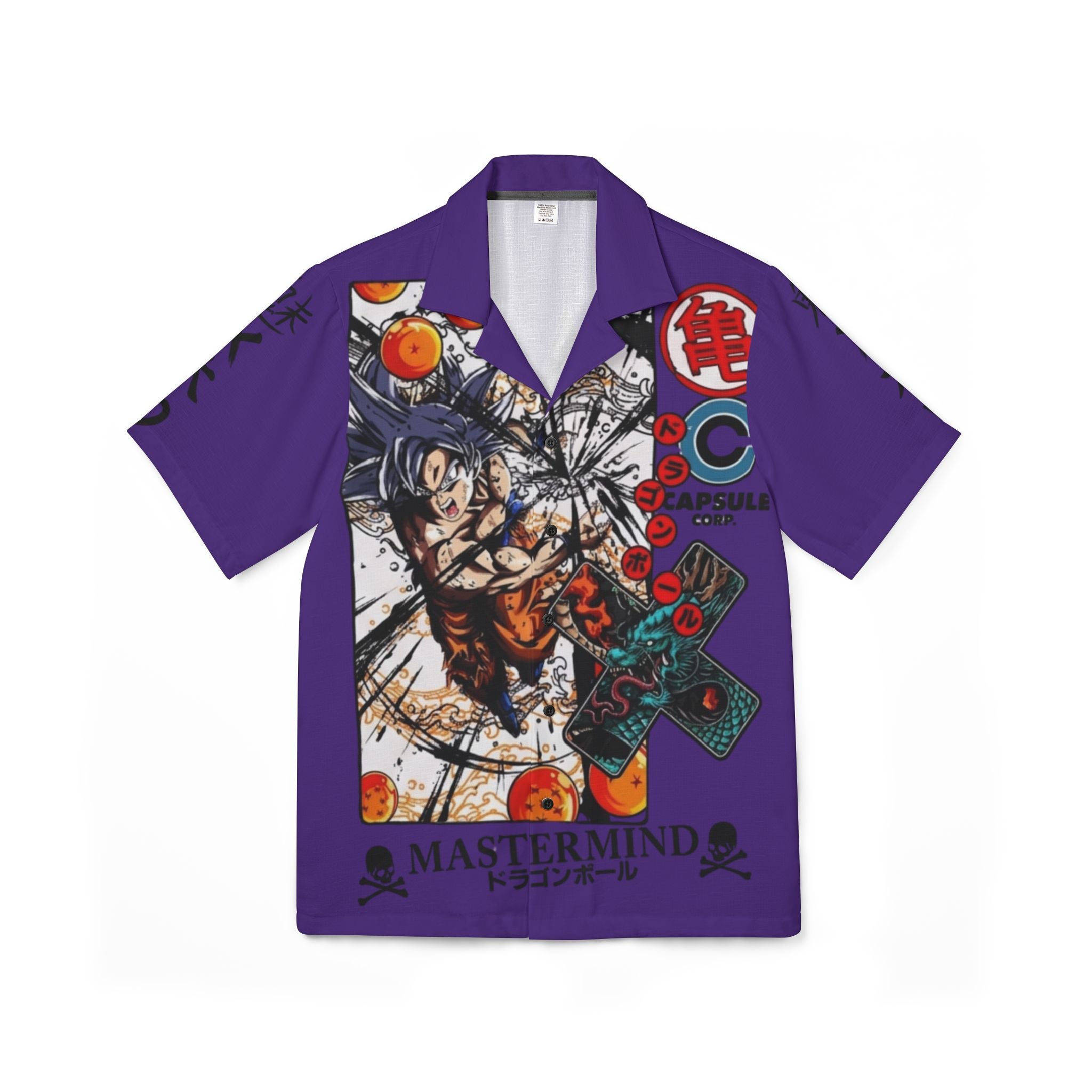Dragon Ball Master Mind Hawaiian Camp Shirt — Men's Button-Up