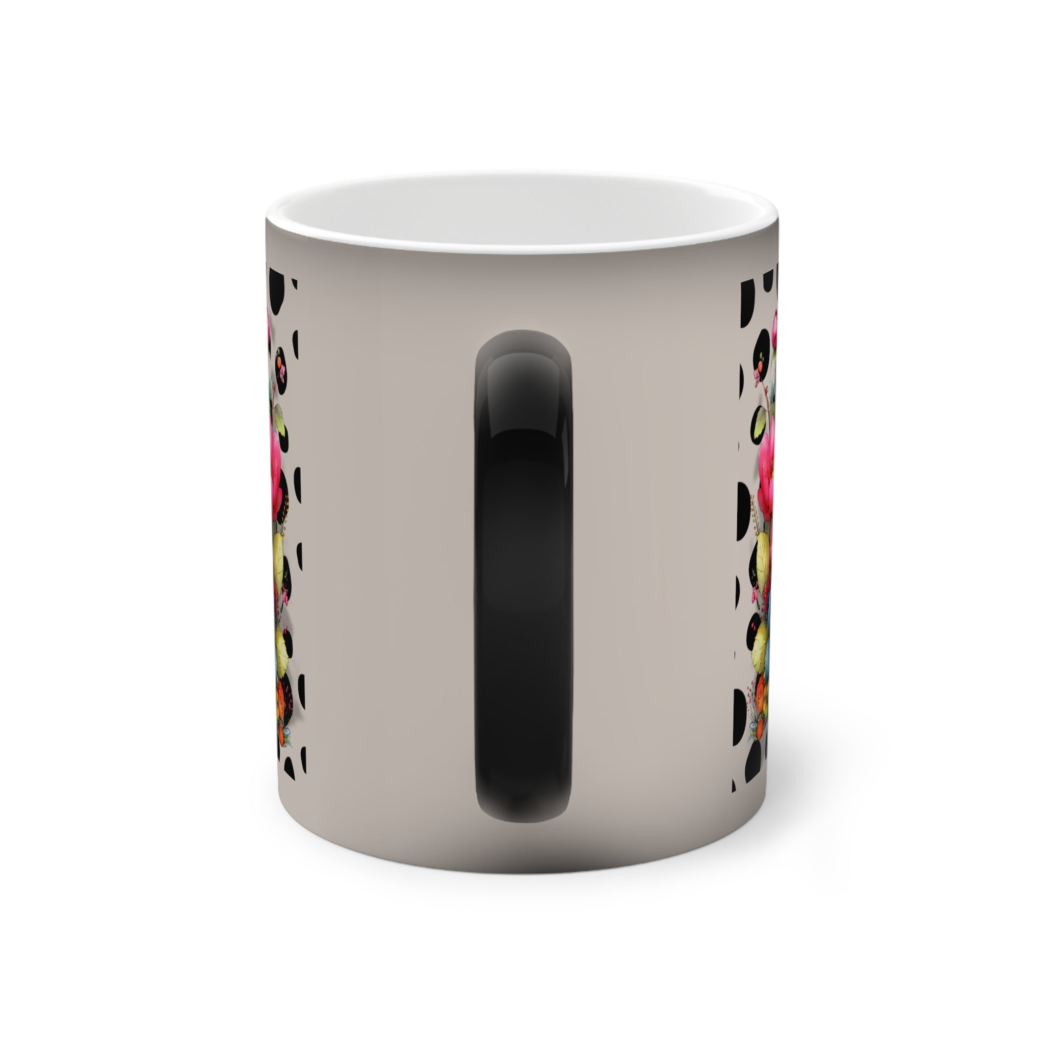 Color-Changing Mug — “Here’s to a Peaceful, Joy-Filled Day” Floral Polka Dot