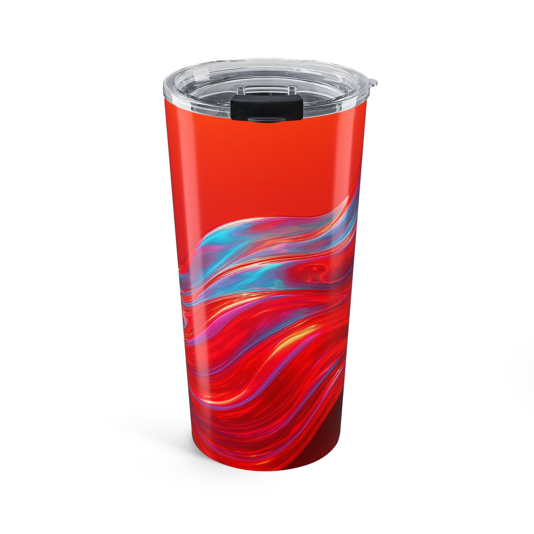 20oz Abstract Red Swirl Tumbler — Insulated Travel Cup