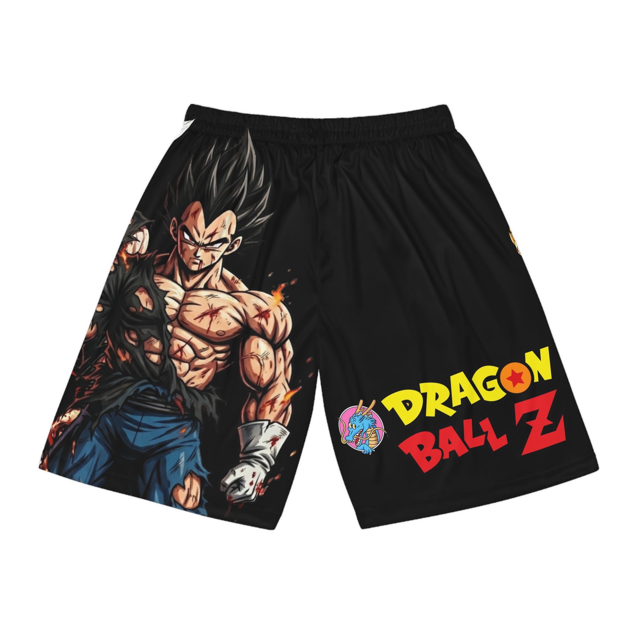 Dragon Ball Z All-Over Print Basketball Shorts — Goku & Vegeta Anime Lounge/Activewear