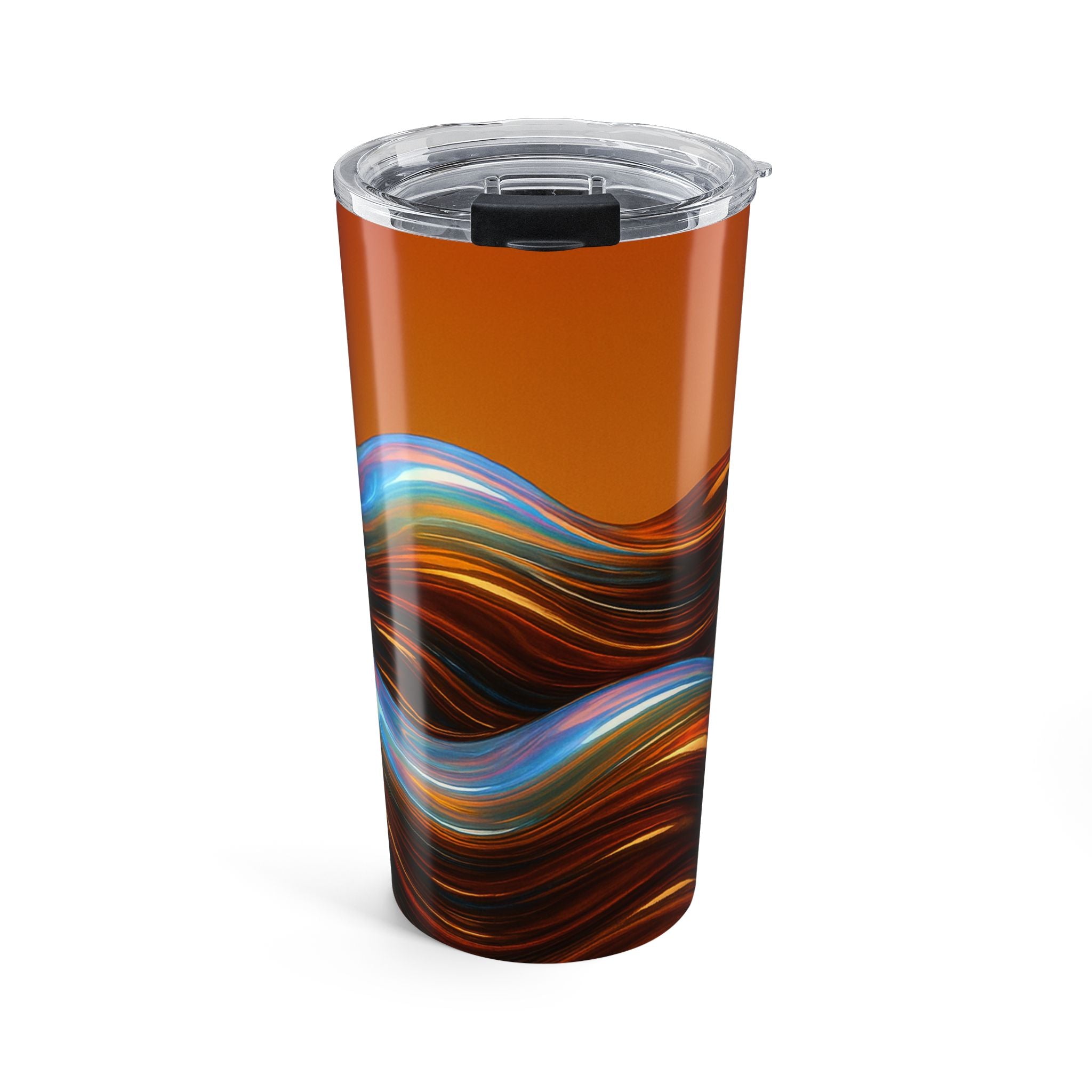20oz Abstract Swirl Travel Tumbler — Copper & Blue Wave Insulated Cup