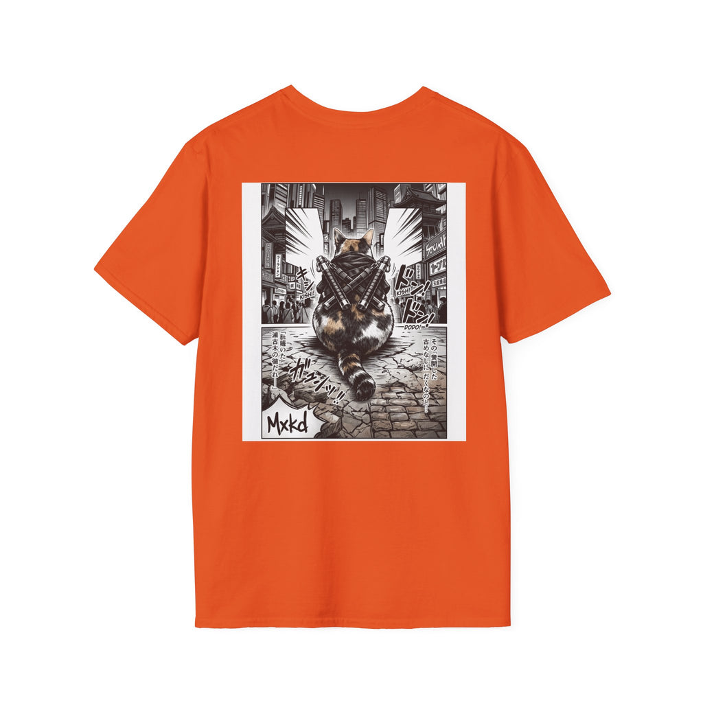Cat Samurai T‑Shirt — Urban Noir Graphic Tee (Mxkd)