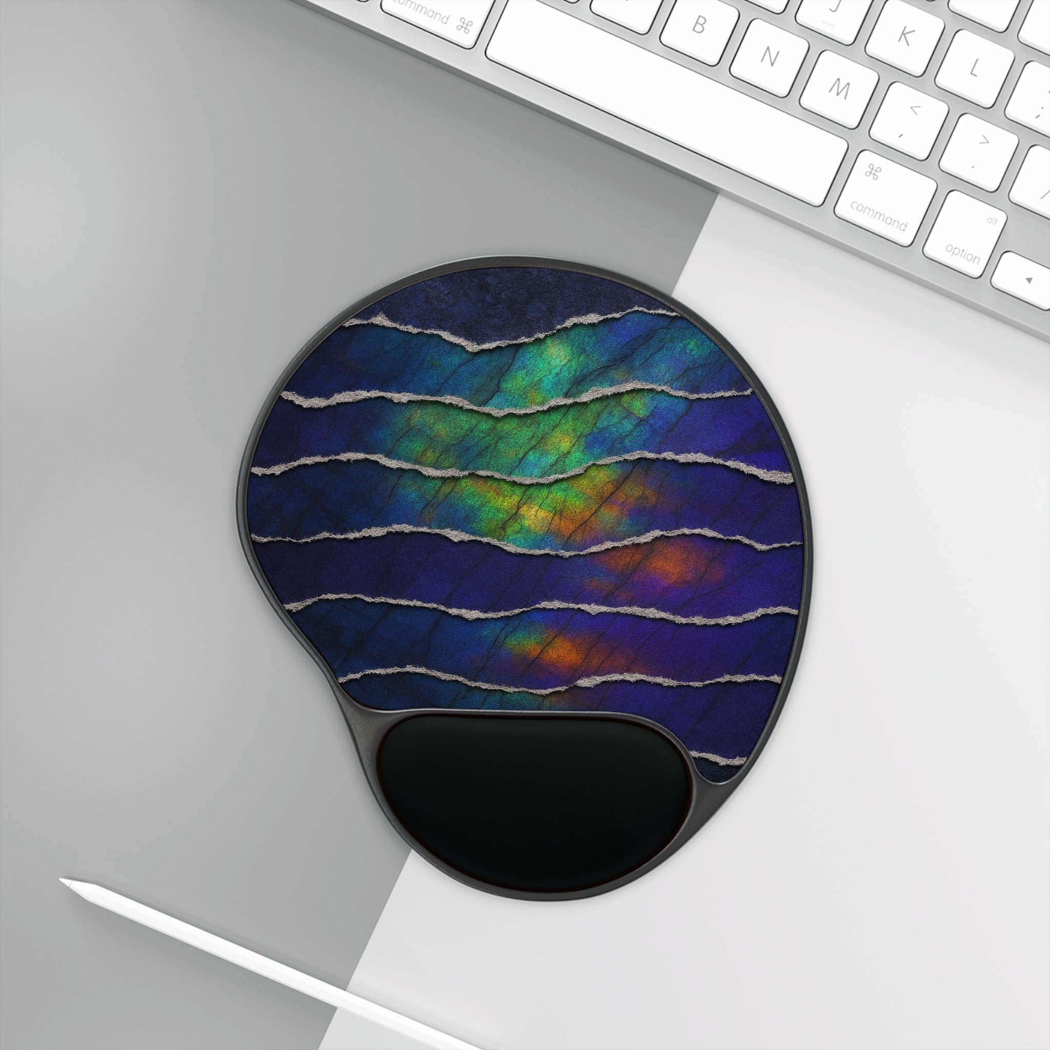 Aurora Wave Mouse Pad with Wrist Rest