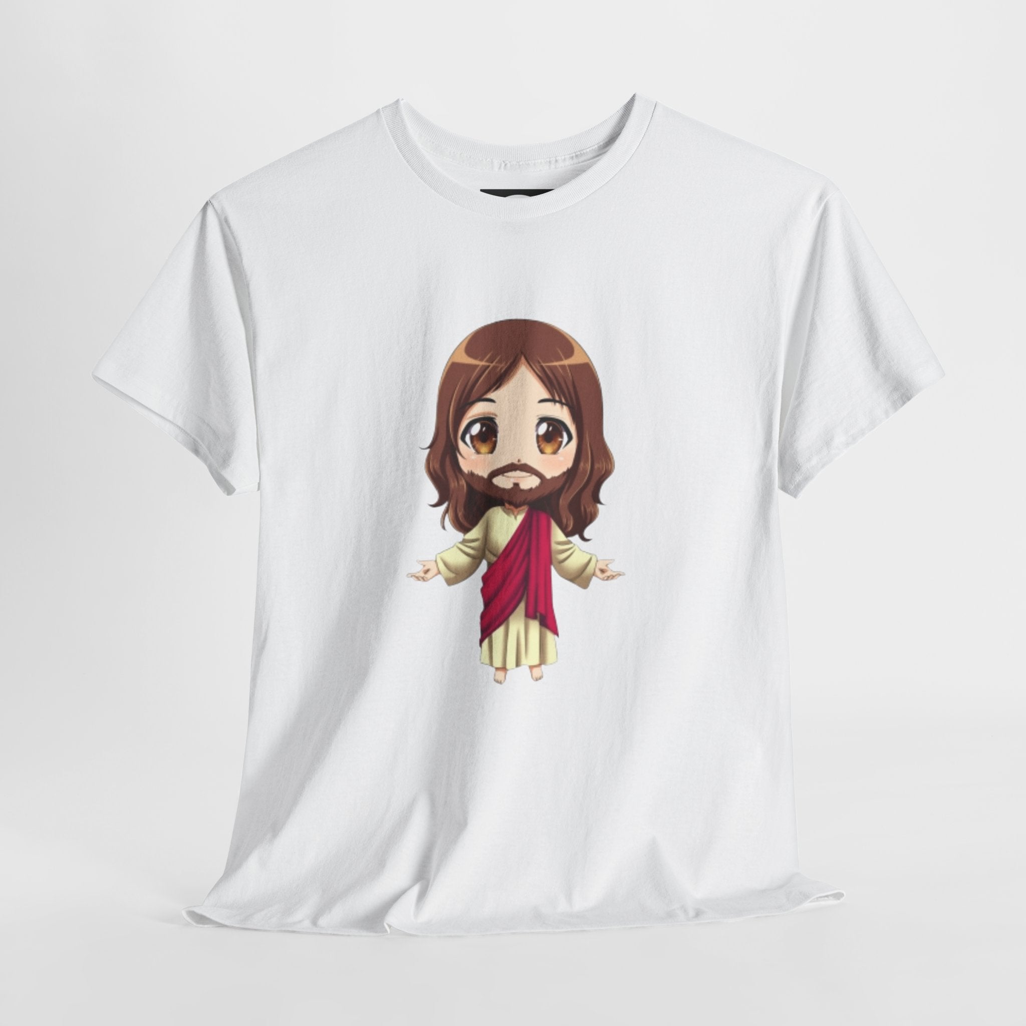 Christian Jesus Tee — Cute Chibi Front & Classic Back Religious T-Shirt
