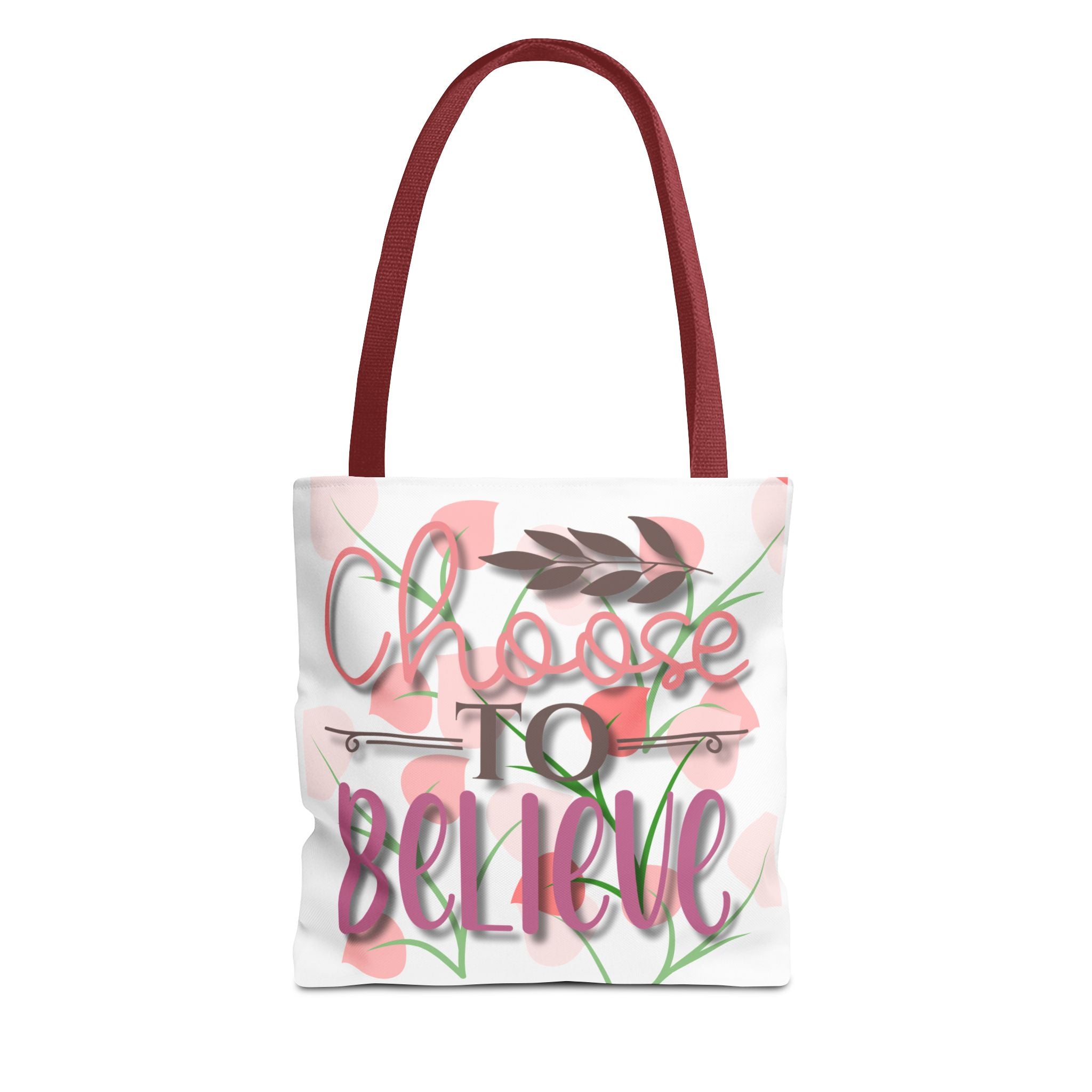 Choose to Believe Floral Tote Bag — Inspirational Canvas Tote for Everyday Use